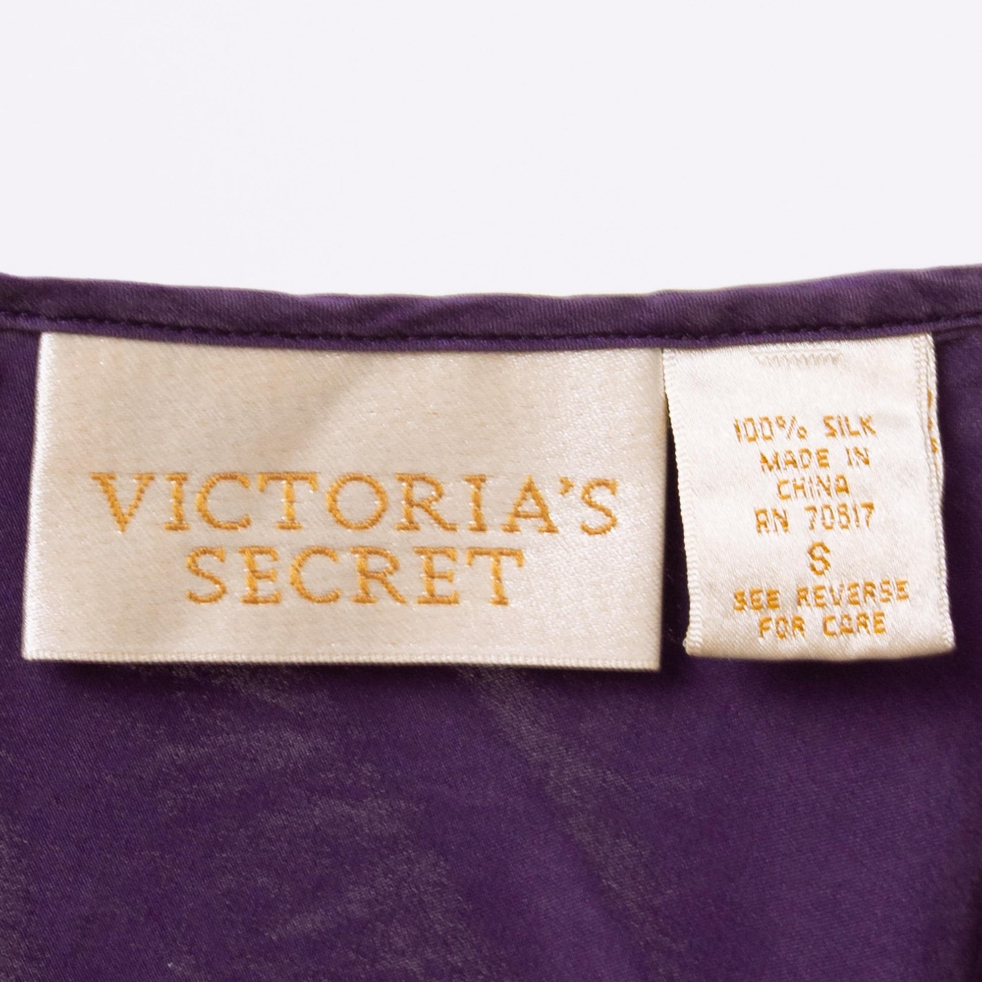 Vintage 90s Victoria's Secret Purple Silk Slip Dress, As Is - Small | Cross Back Lingerie Mini Satin Chemise Nightie