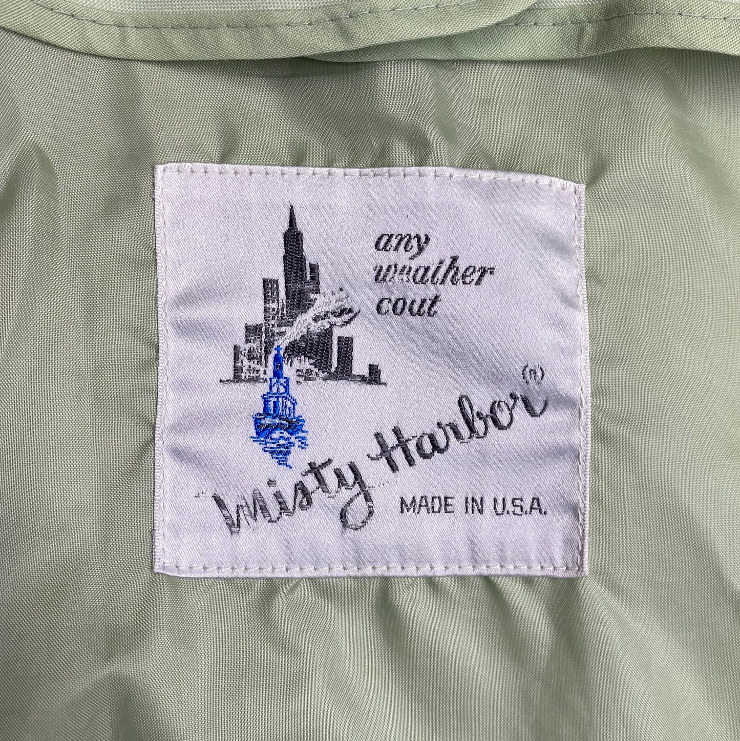 Vintage 80s Mint Green "Any Weather" Trench Coat - Extra Large | Misty Harbor Long Duster Rain Jacket