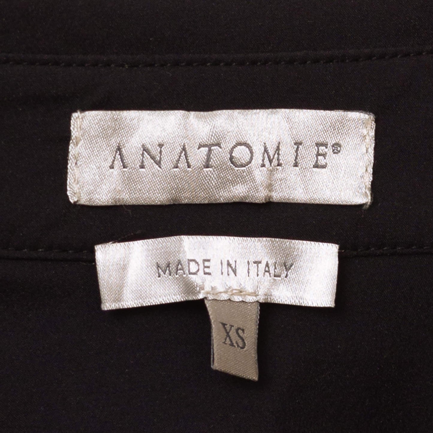 Y2K Black Sheer Sleeve Button Up Top - Extra Small | Anatomie Gothic Clubwear, Collared Long Sleeve Blouse