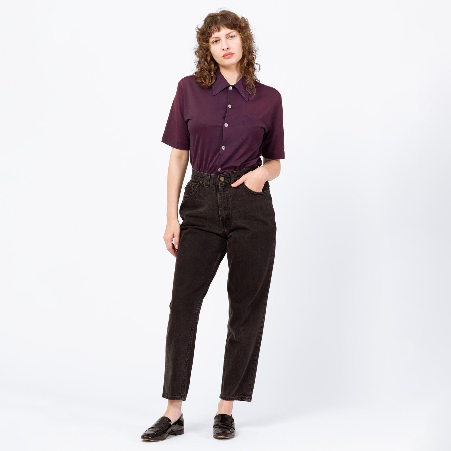 Vintage 80s Black Chic High Waisted Jeans - Medium, 28" Waist | Denim Tapered Leg Mom Jeans