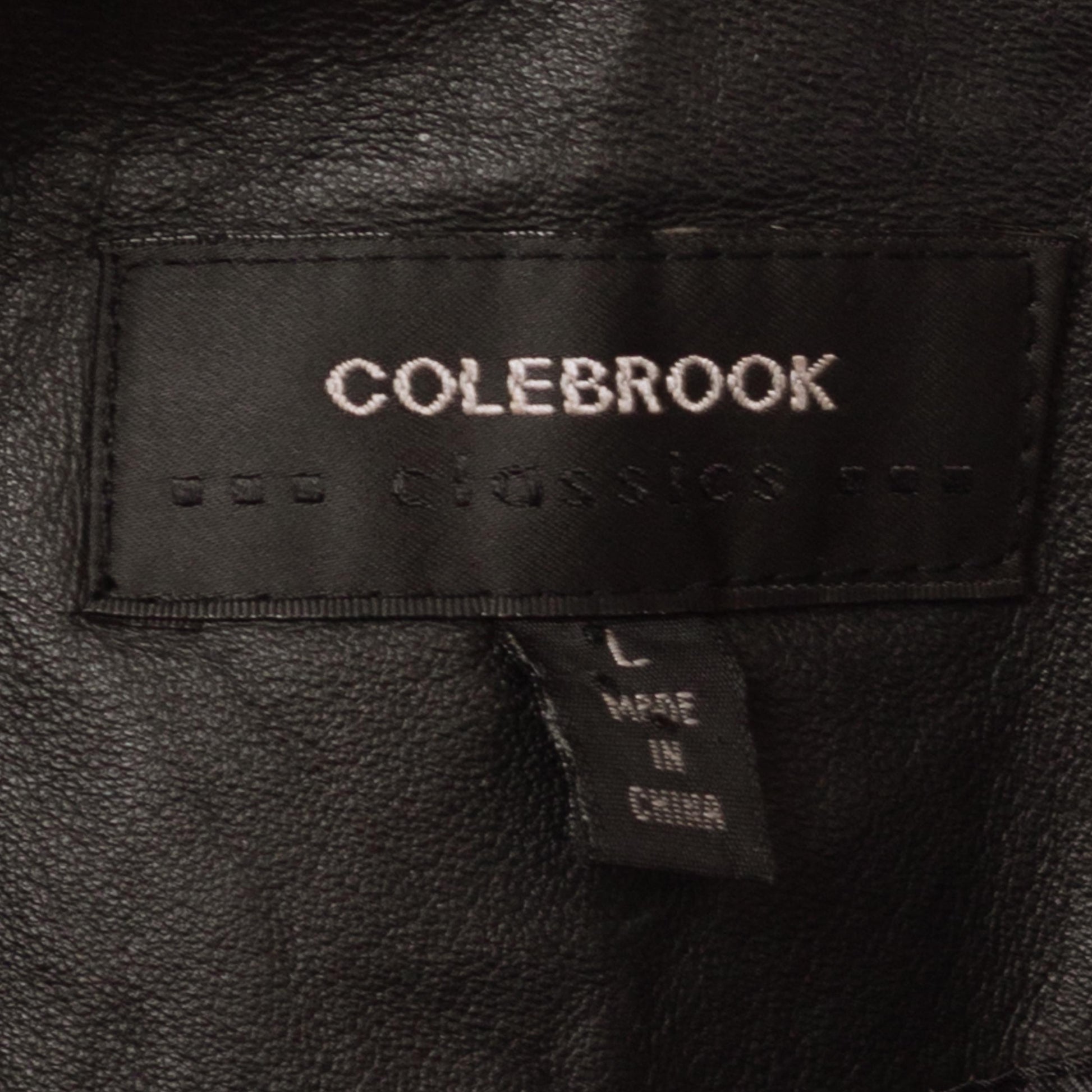 Vintage Y2K Black Leather Belted Moto Jacket - Large | Minimalist Zip Up Collared Coat