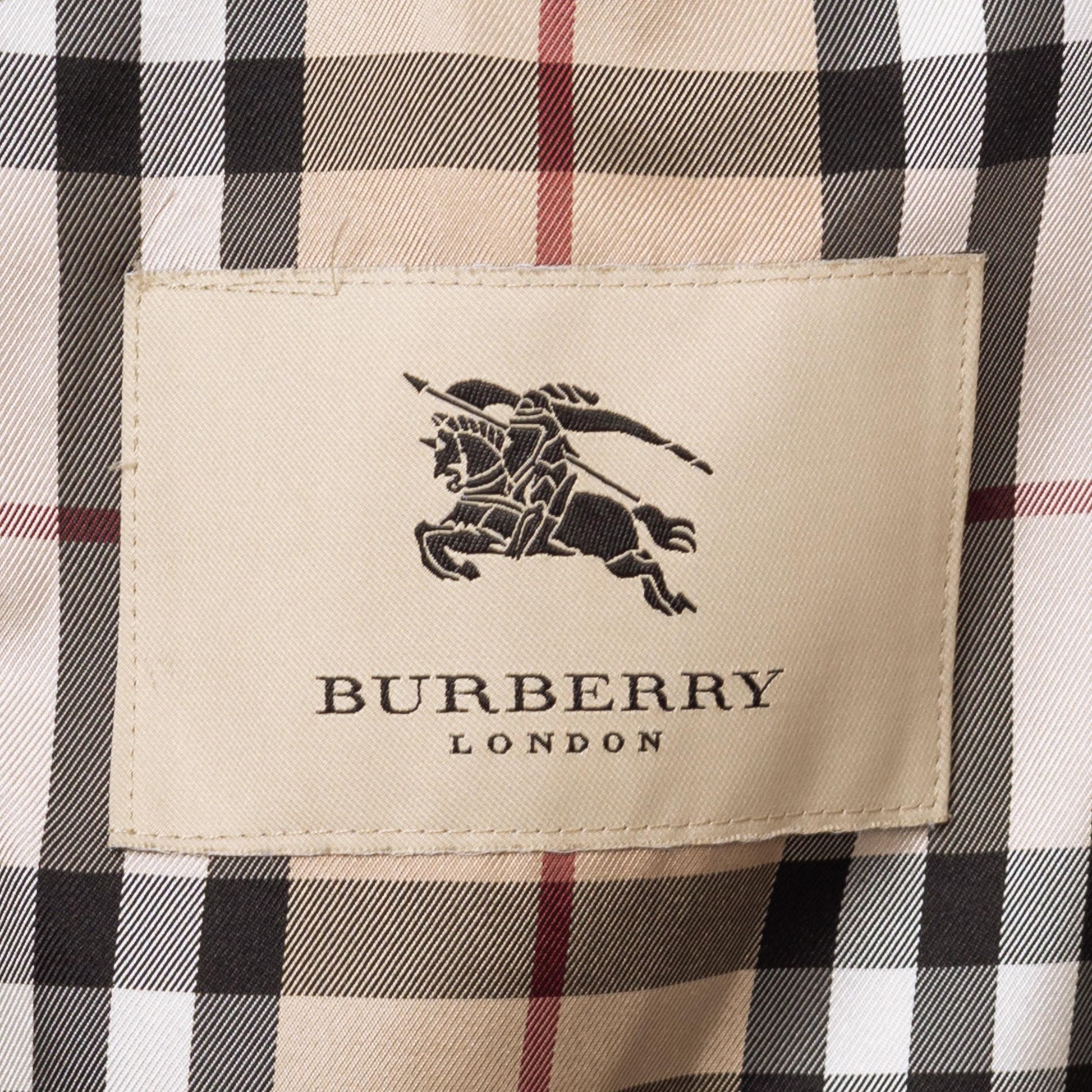 Vintage Y2K Burberry Camden Heritage Mid-Length Car Coat - Extra Large | Designer Trench Plaid Lined Button Up Collared Lightweight Raincoat
