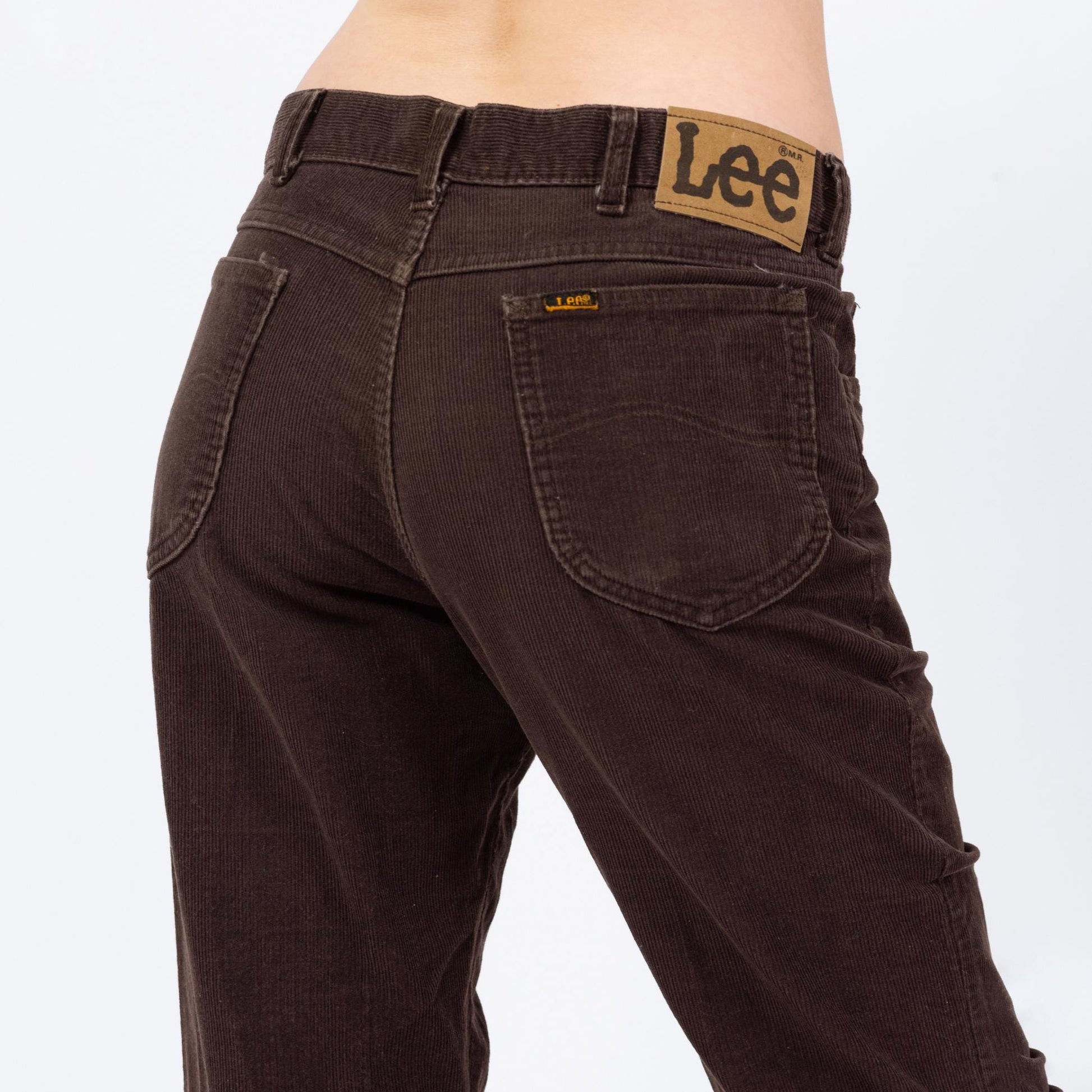 Vintage 70s Lee Riders Brown Corduroy Flares - 33x28 | Unisex Union Made Mid High Rise Bootcut Pants