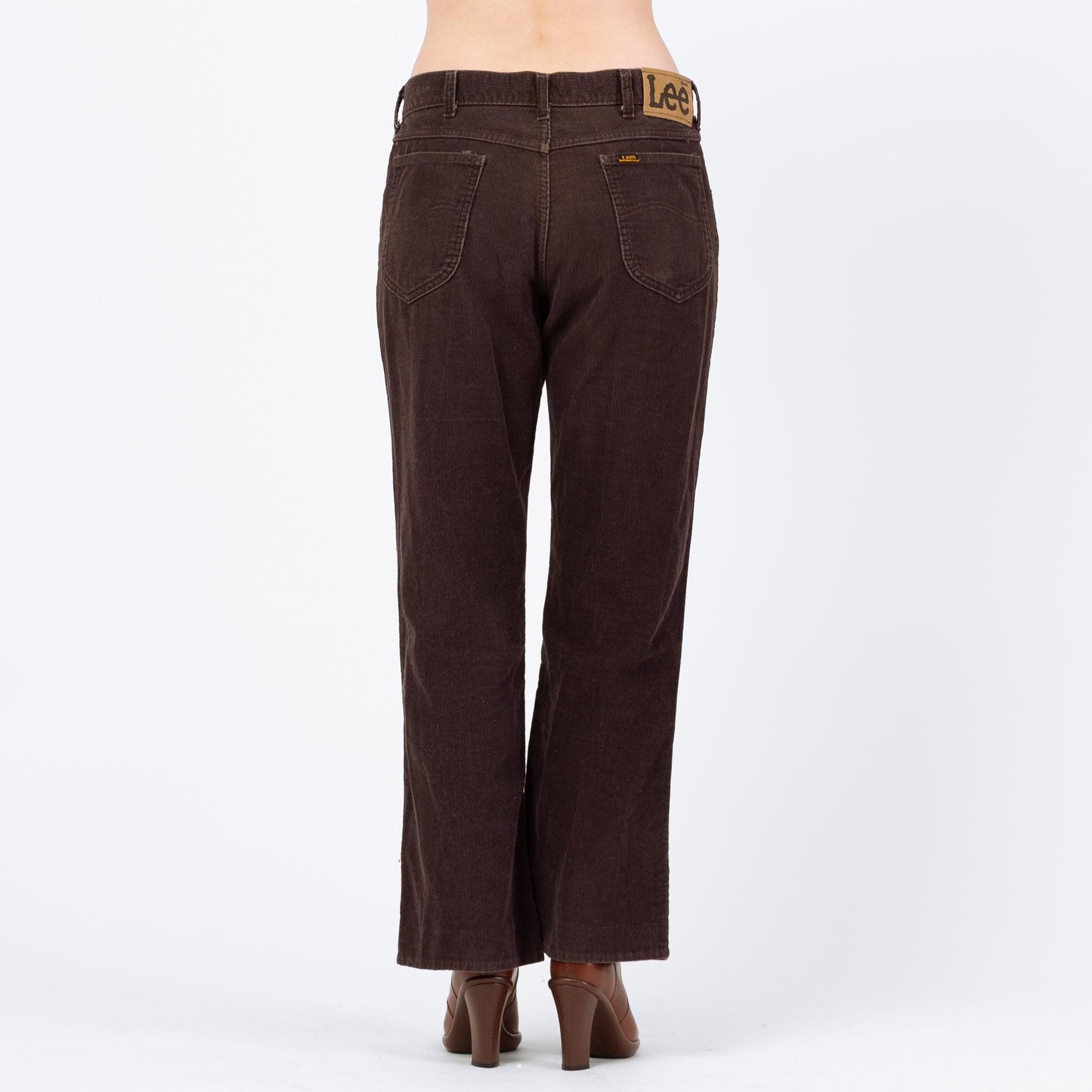Vintage 70s Lee Riders Brown Corduroy Flares - 33x28 | Unisex Union Made Mid High Rise Bootcut Pants