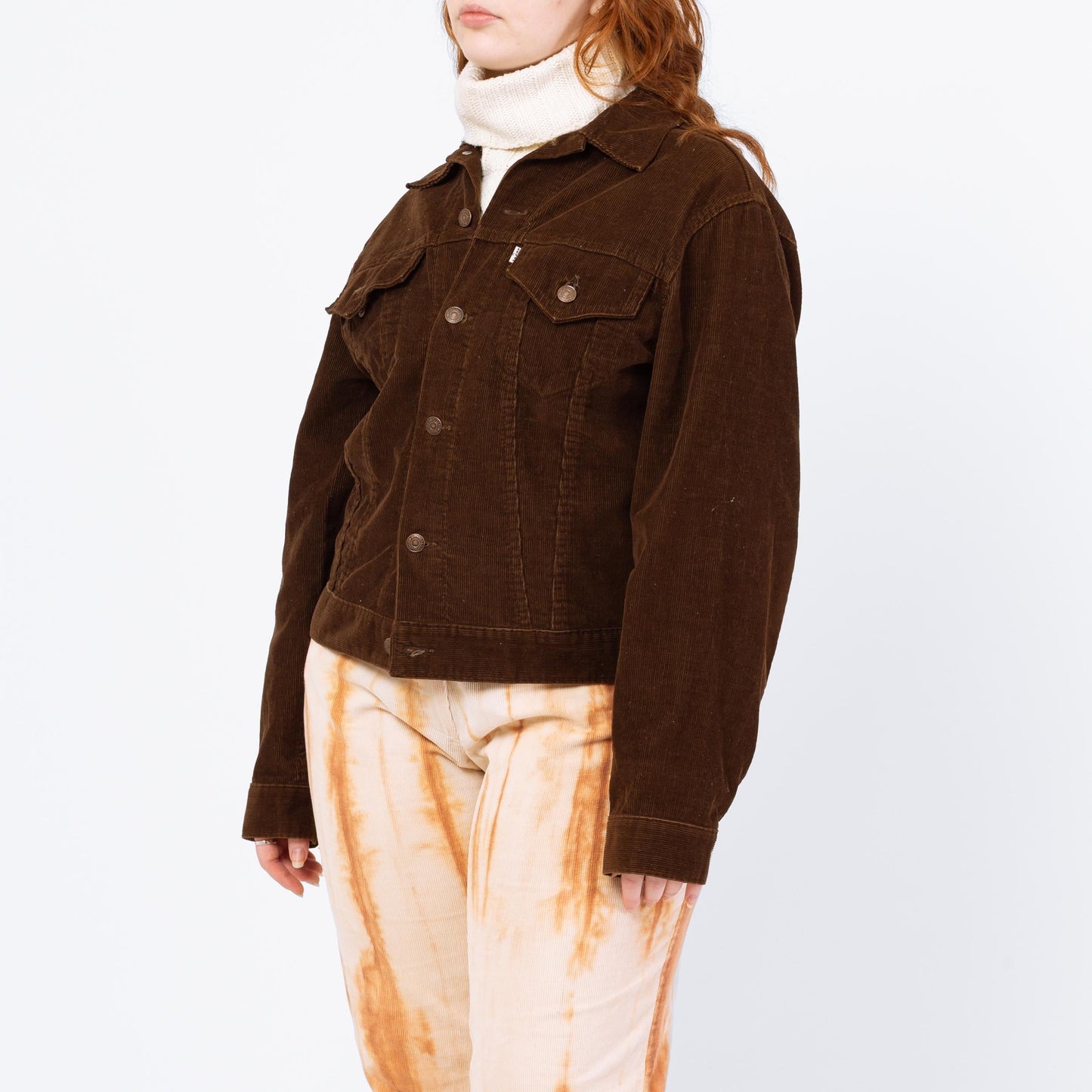 Vintage 70s Levi's Brown Corduroy Two-Pocket Jacket - Size 42 | Made In USA Unisex Trucker Jacket