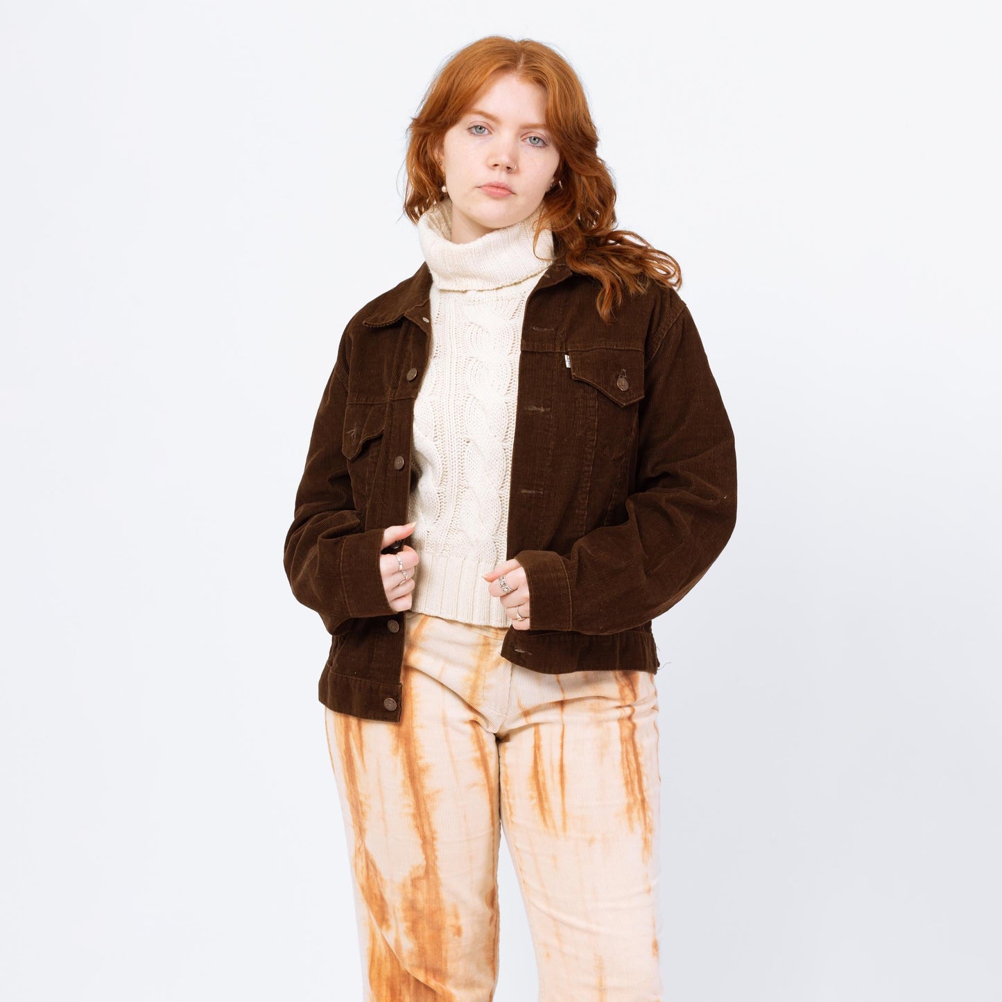 Vintage 70s Levi's Brown Corduroy Two-Pocket Jacket - Size 42 | Made In USA Unisex Trucker Jacket