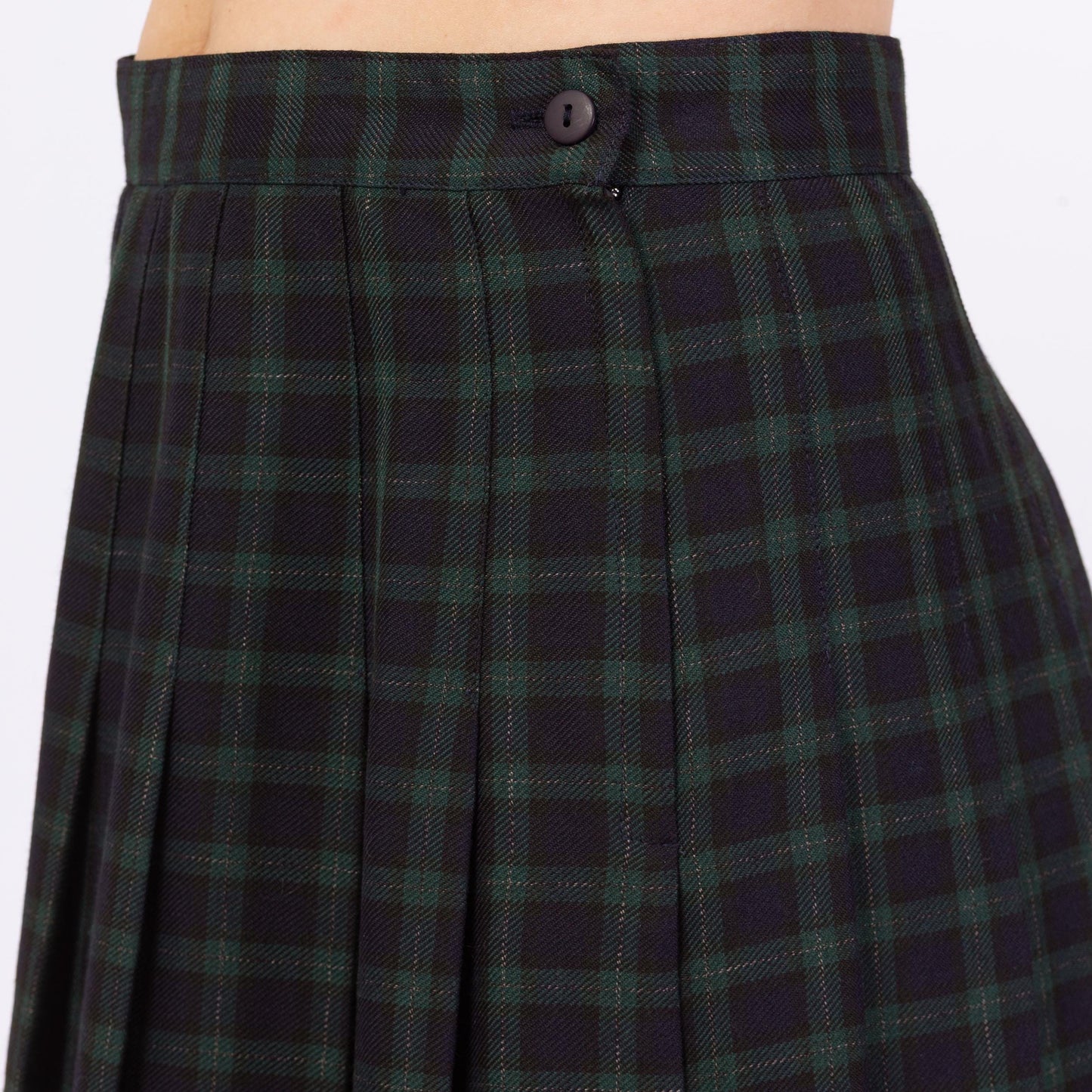 Vintage 90s Black Watch Tartan Plaid Schoolgirl Mini Skirt - Medium to Large, 30" Waist