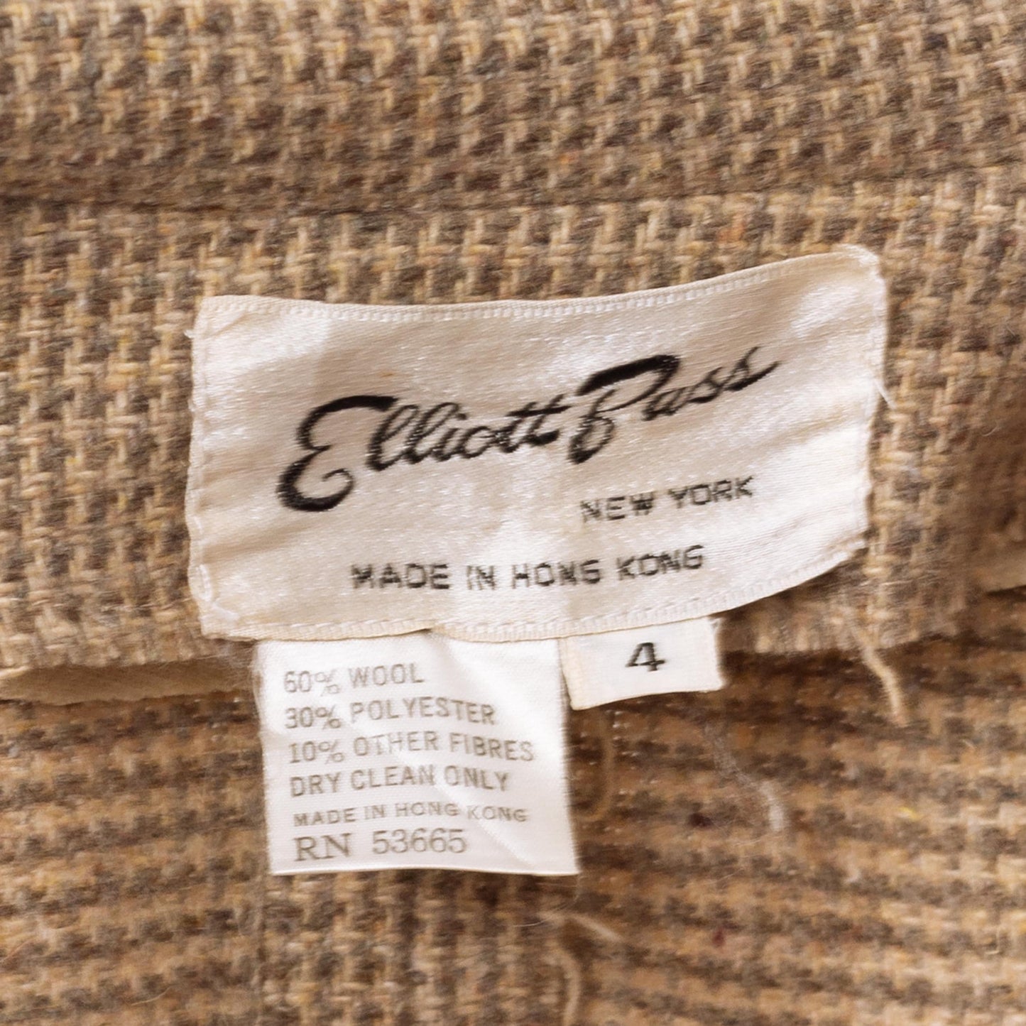 Vintage 80s Taupe Wool Tweed Blazer - Extra Small