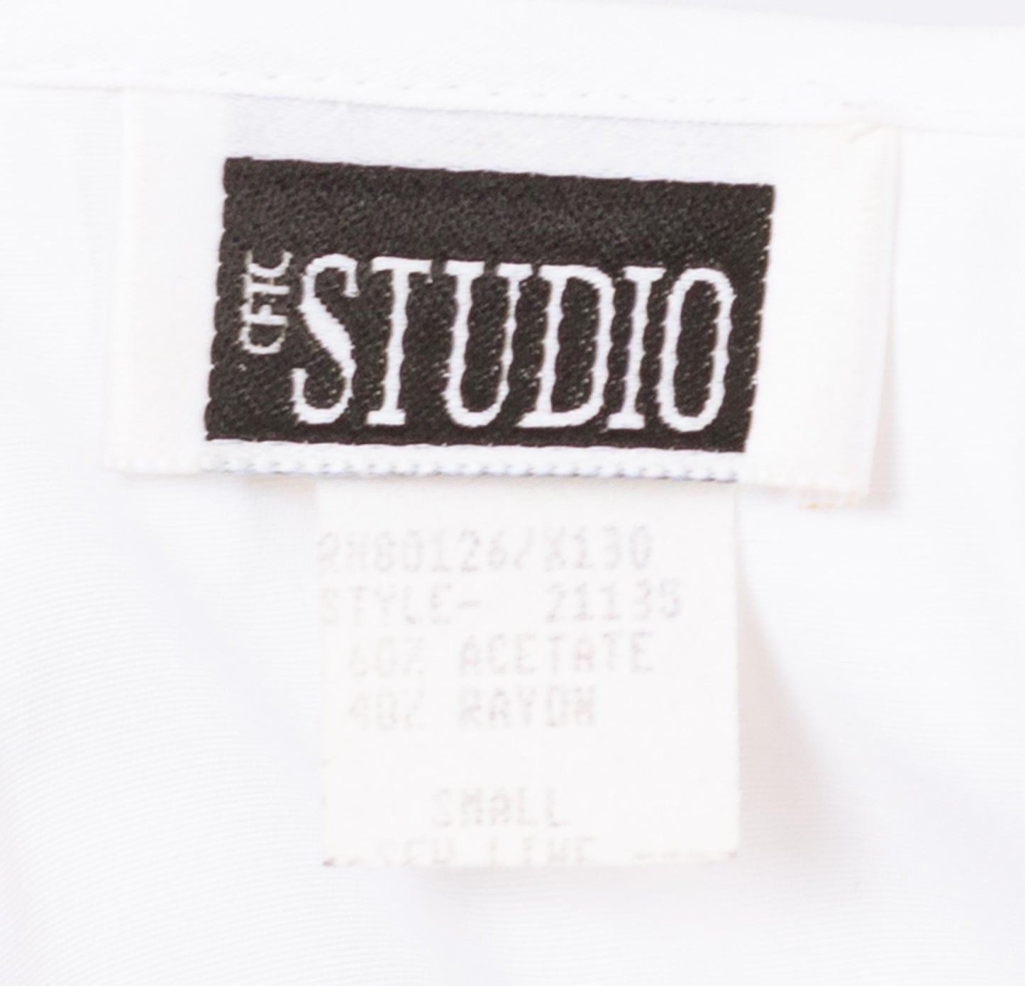 Vintage 80s White Cold Shoulder Crop Top - Small