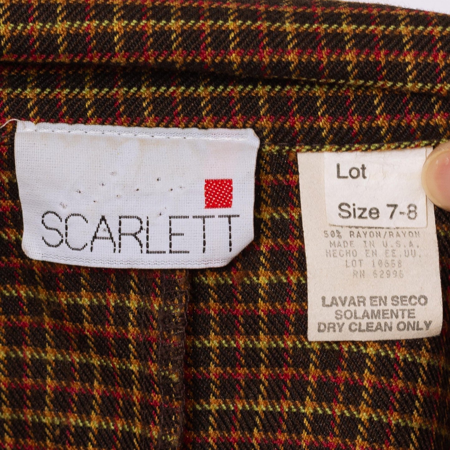 Vintage 90s Brown Plaid Fitted Blazer - Medium