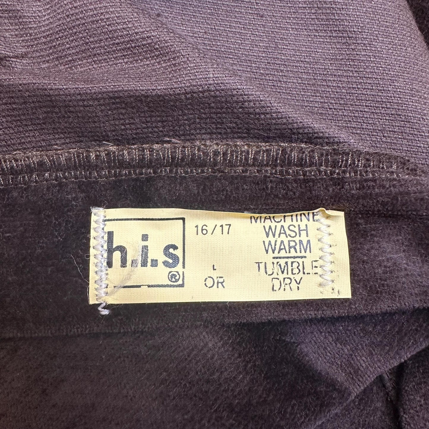 Vintage 70s Chic By H.I.S. Brown Velvet High Waist Pants, Deadstock - Medium | Straight Leg High Waist Trousers
