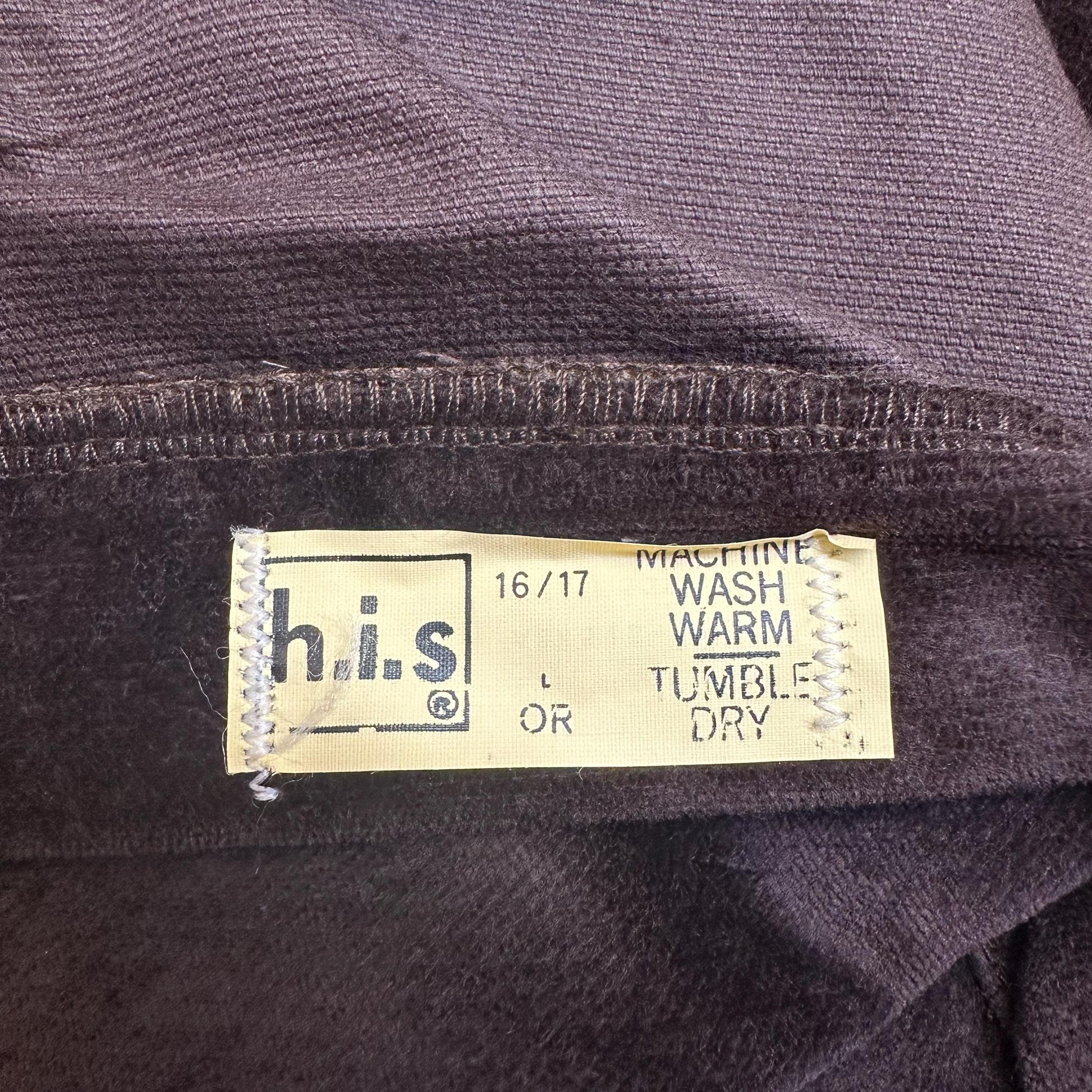 Vintage 70s Chic By H.I.S. Brown Velvet High Waist Pants, Deadstock - Medium | Straight Leg High Waist Trousers