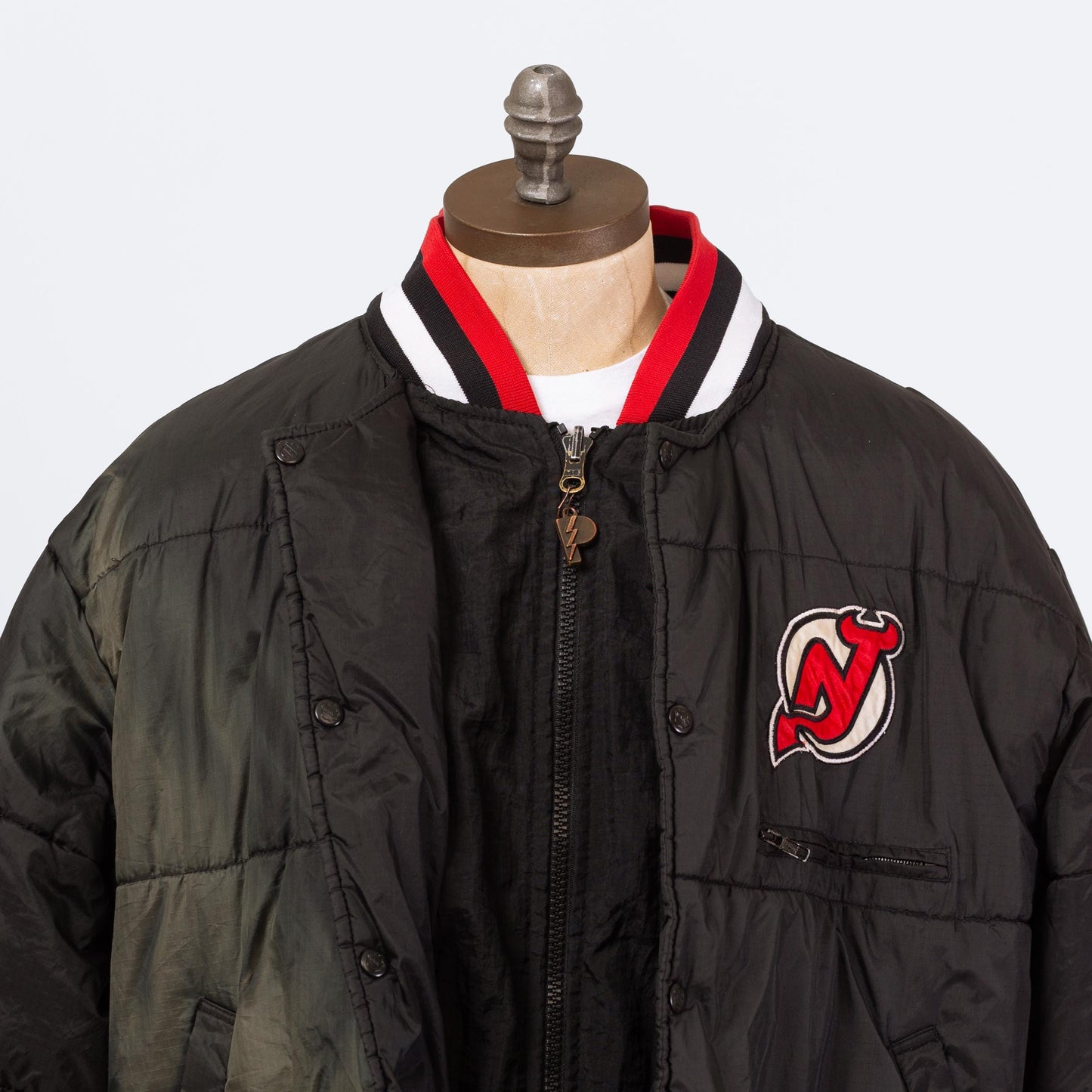 Vintage 90s New Jersey Devils Reversible Pro Player Jacket - Extra Large | Oversize NHL Hockey Hooded Puffy Winter Coat