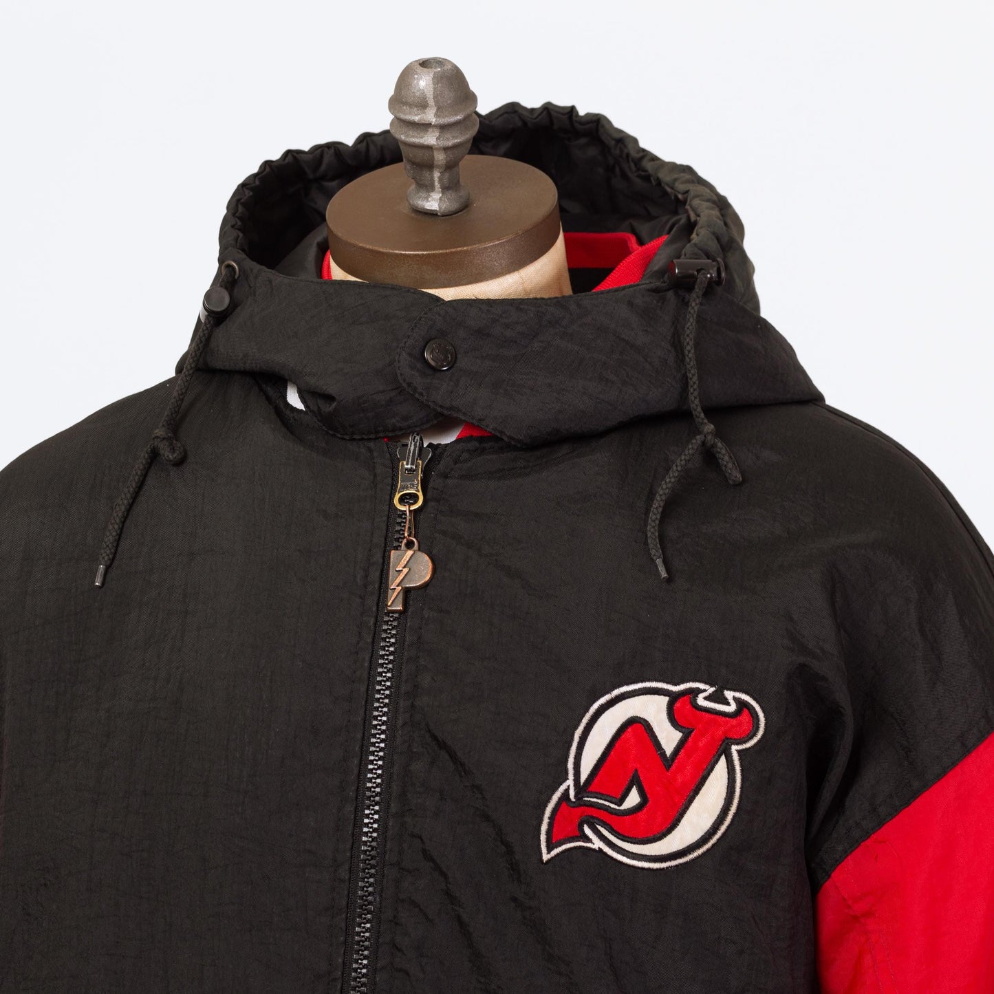 Vintage 90s New Jersey Devils Reversible Pro Player Jacket - Extra Large | Oversize NHL Hockey Hooded Puffy Winter Coat