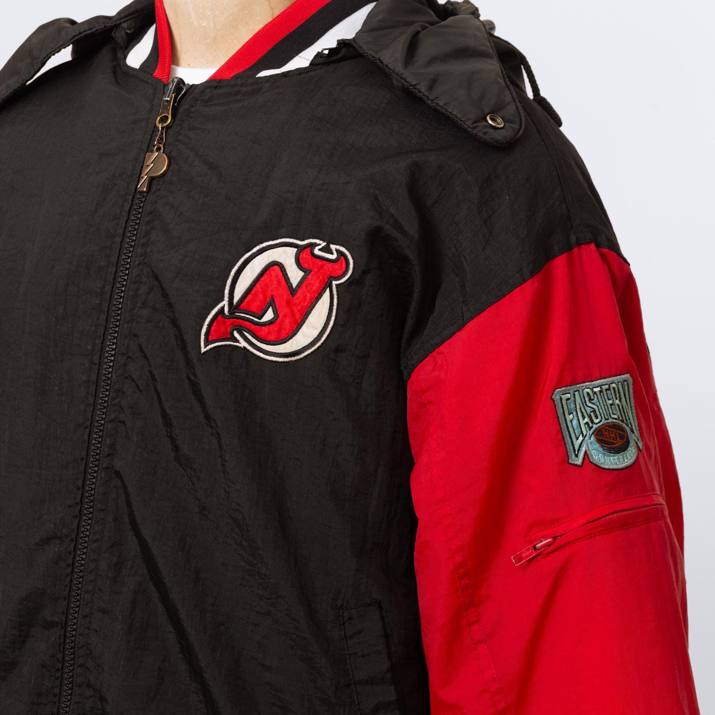 Vintage 90s New Jersey Devils Reversible Pro Player Jacket - Extra Large | Oversize NHL Hockey Hooded Puffy Winter Coat