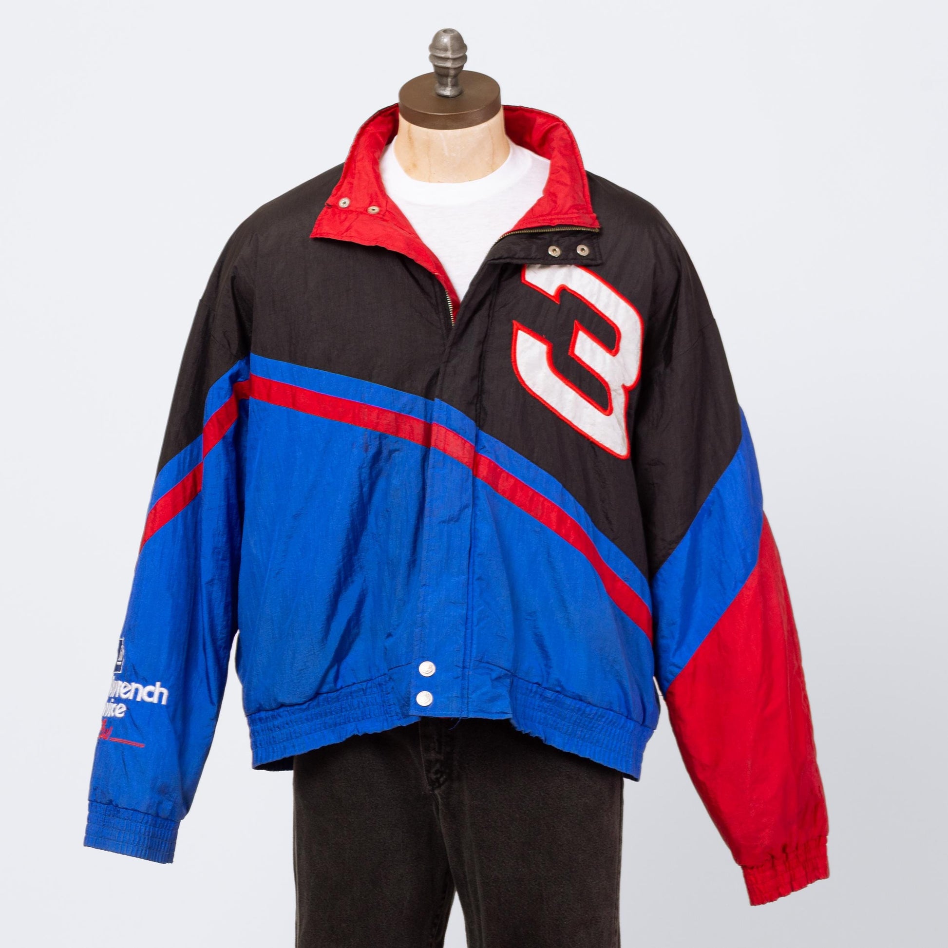 Vintage 90s Dale Earnhardt #3 NASCAR Jacket - Extra Large | Chase Authentics Color Block Race Car Zip Up Windbreaker