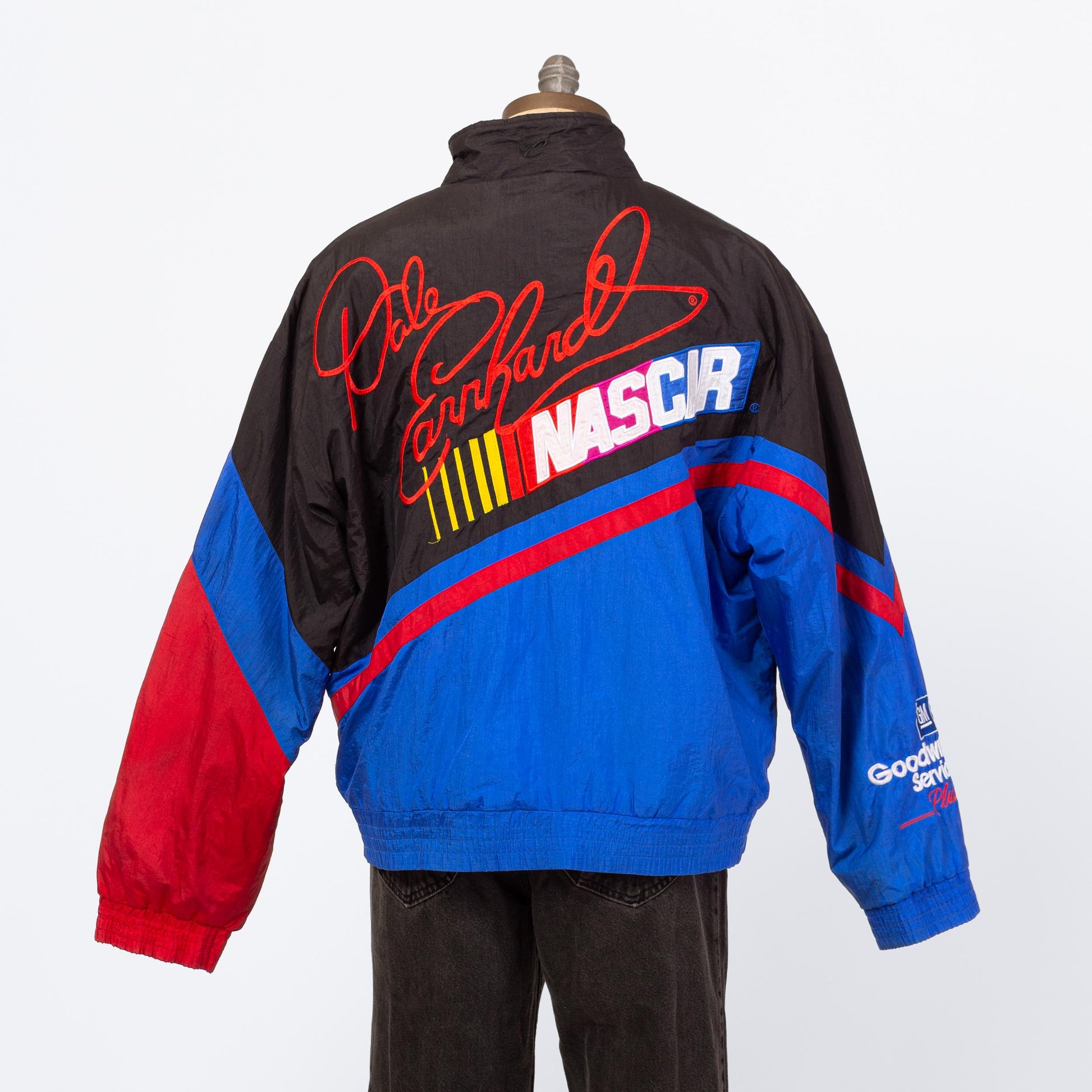 Vintage 90s Dale Earnhardt #3 NASCAR Jacket - Extra Large | Chase Authentics Color Block Race Car Zip Up Windbreaker