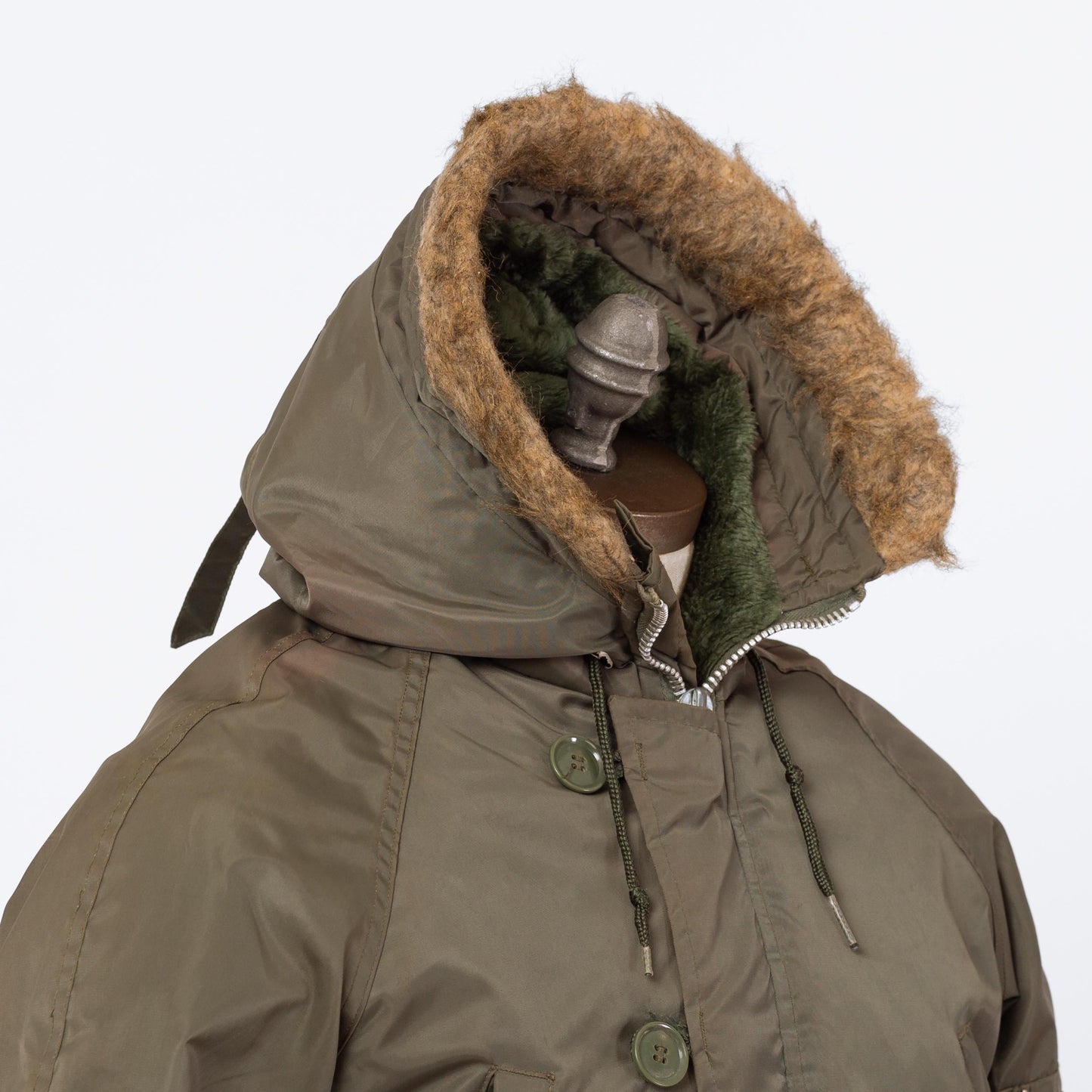 Vintage 80s Arctic Parka Envoy N-3B Hooded Flight Jacket - Small | USAF Faux Fur Trim Air Force Cold Weather Army Green Military Coat