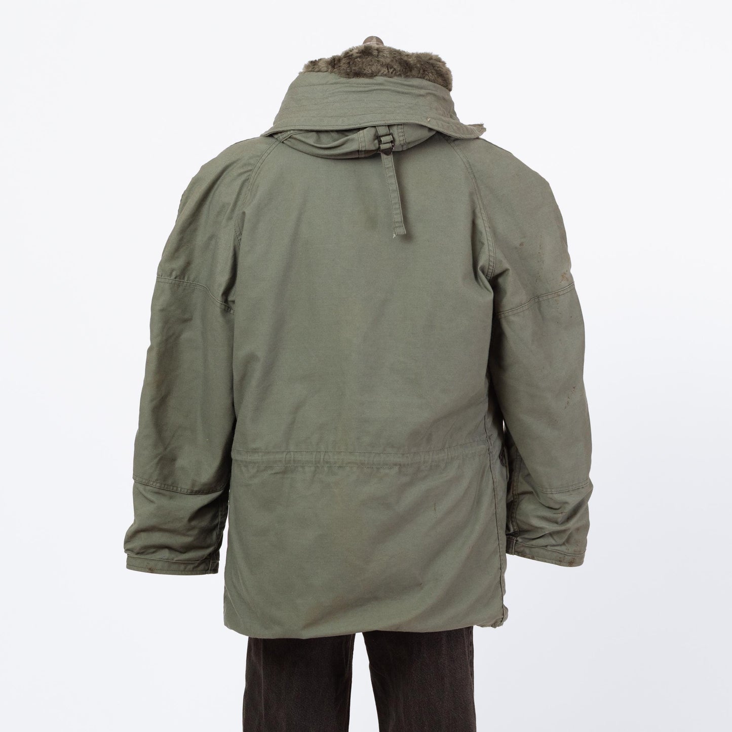 Vintage 90s USAF N-3B Hooded Parka Flight Jacket - Medium | Faux Fur Trim Air Force Cold Weather Army Green Military Coat