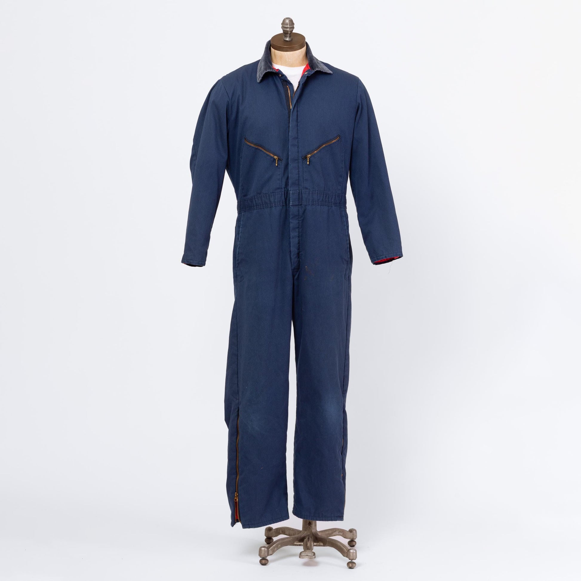 Vintage 80s Walls Blizzard Pruf Navy Blue Insulated Coveralls - Large | Quilt Lined Workwear Zip Front Winter Ski Jumpsuit