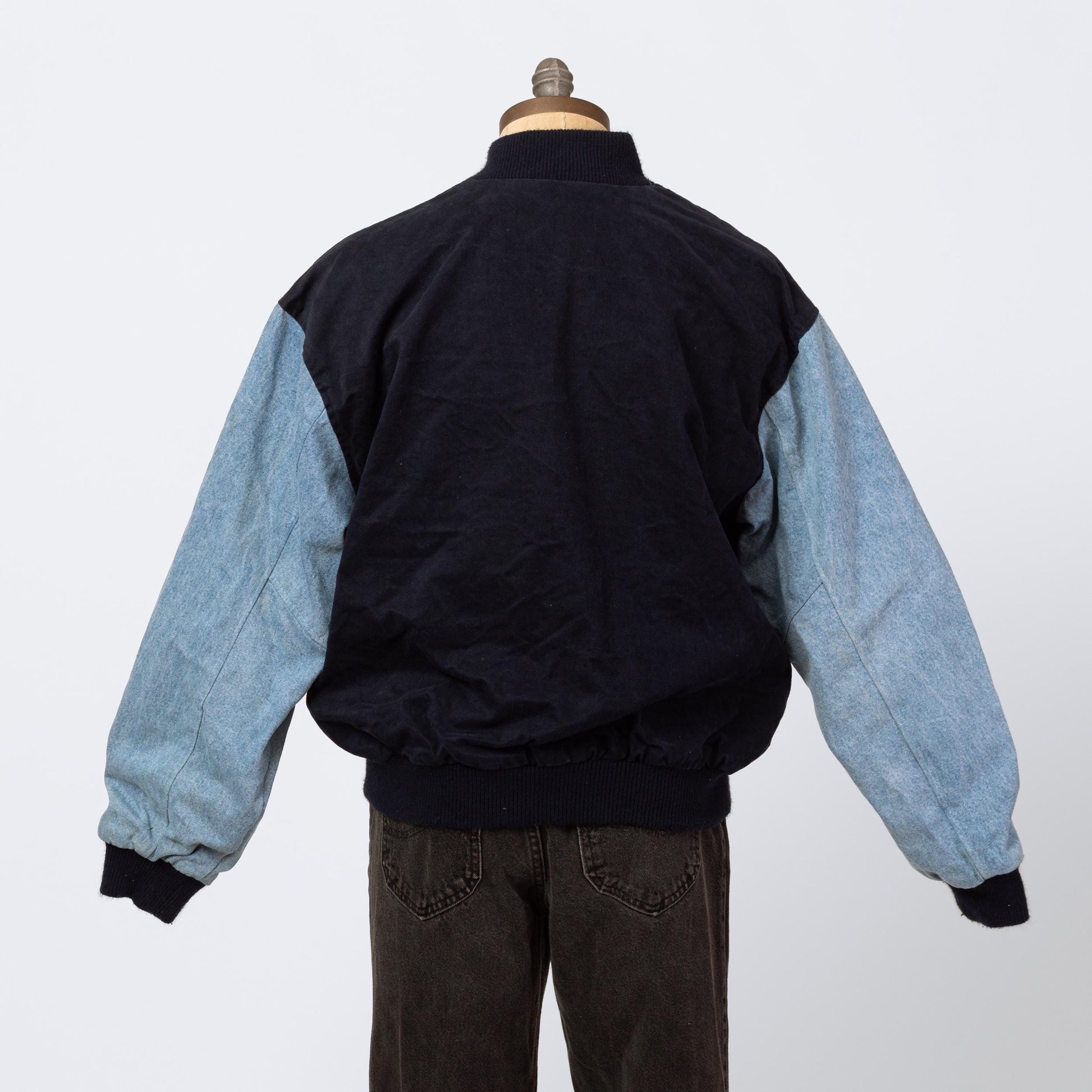 Vintage 90s Gene Autry #26 Angels Baseball Varsity Jacket - Extra Large | Anaheim Los Angeles Navy Blue Denim Snap Up MLB Bomber