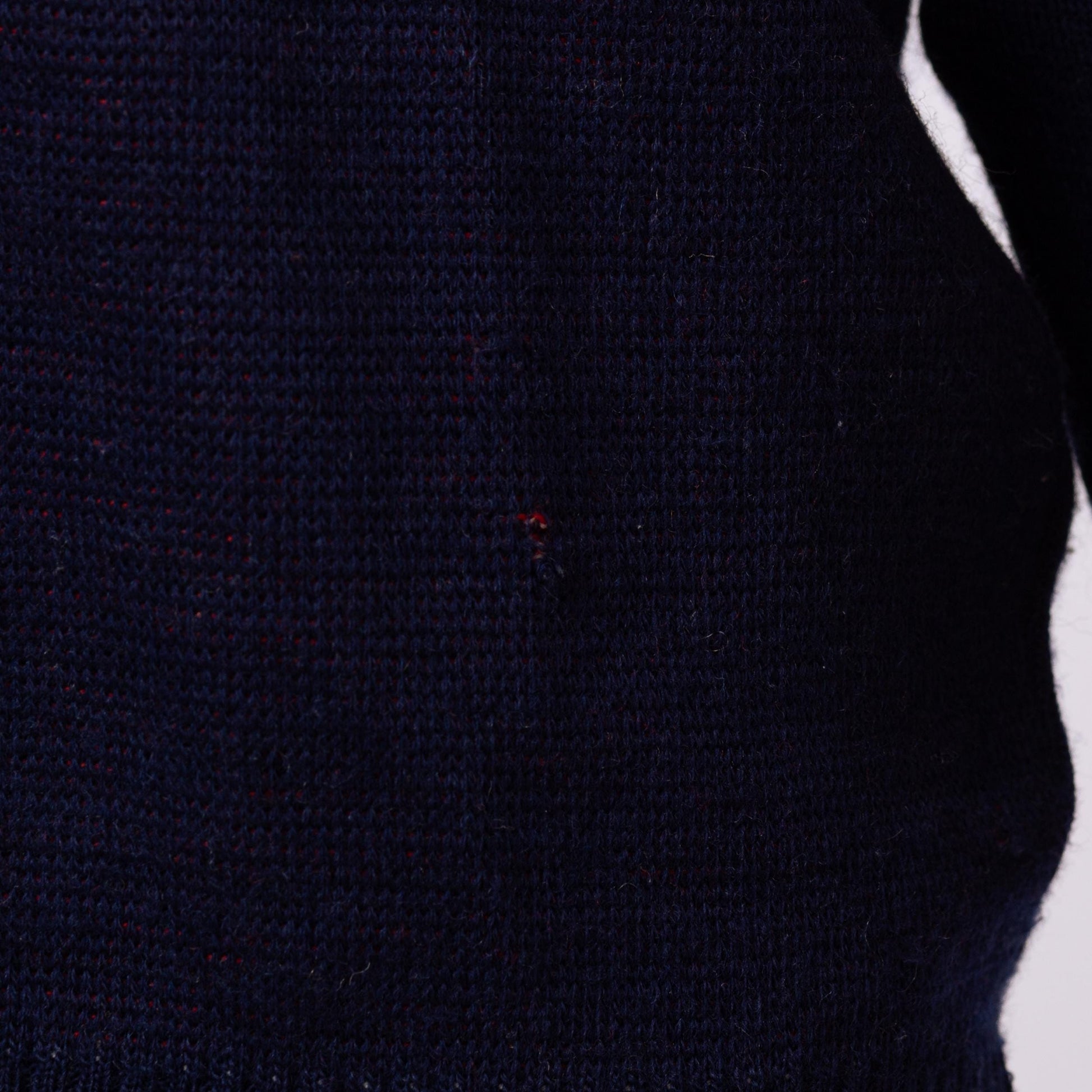 Vintage 80s Australia Wool Knit Sweater - Large | Navy Blue Striped Intarsia Pullover Jumper