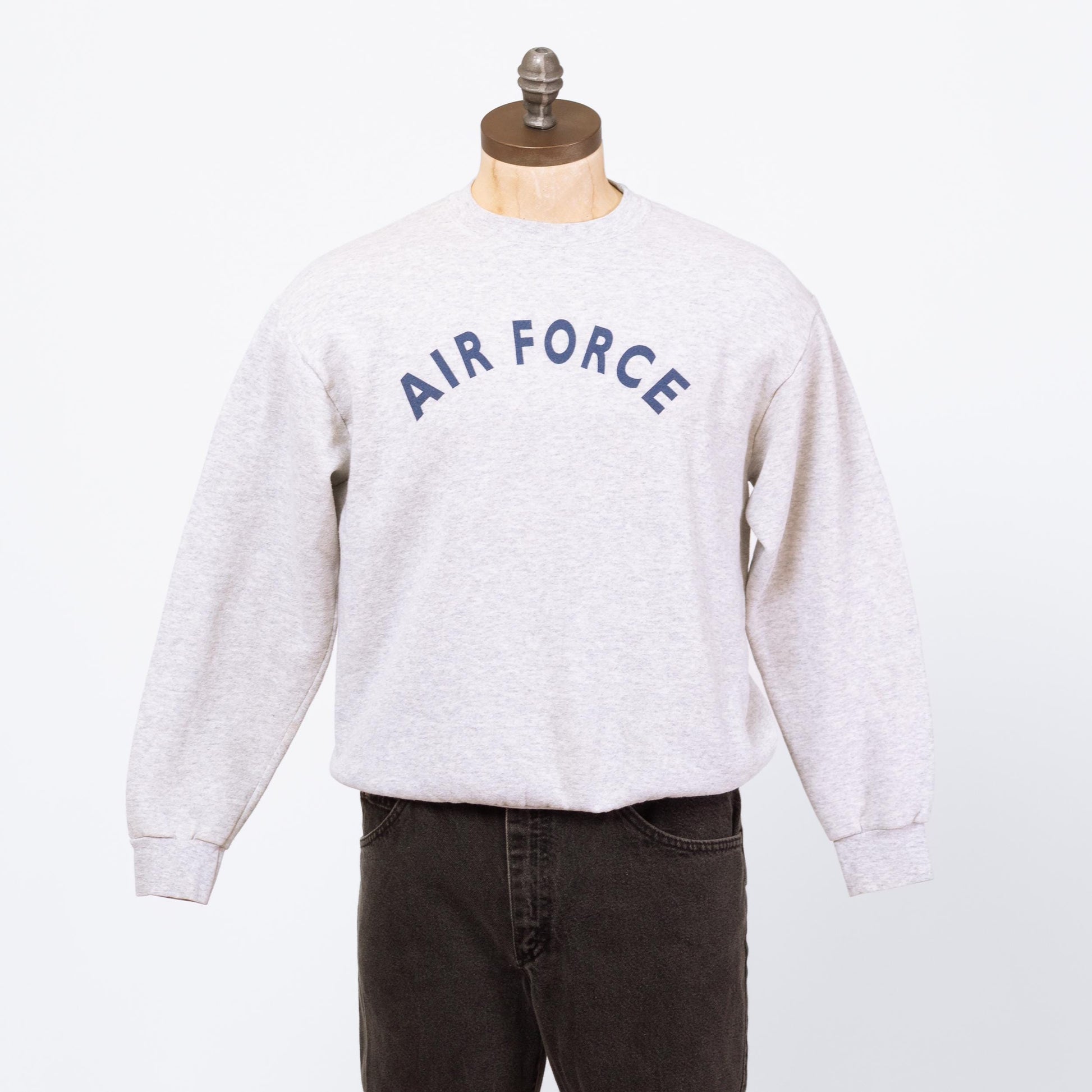 Vintage 90s Air Force Sweatshirt - Small | USAF Heather Grey Military Graphic Crewneck