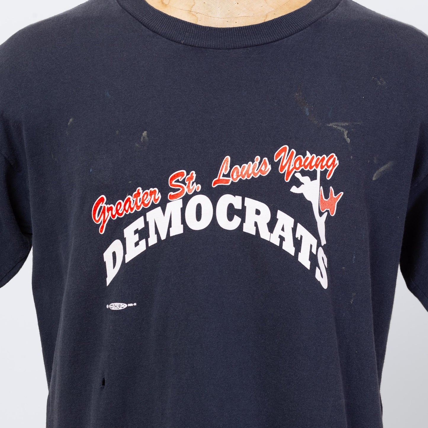 Vintage 90s St. Louis Young Democrats T Shirt - Large | Political Union Made In USA Navy Blue Graphic Tee