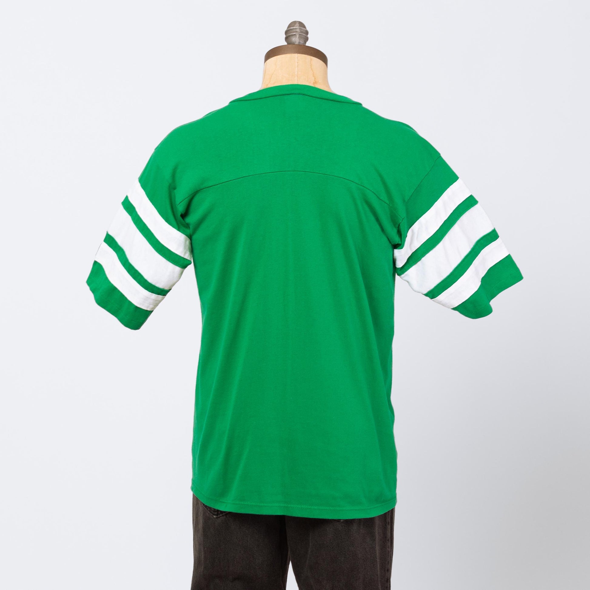 Vintage 80s Boston Celtics Striped Jersey T Shirt - Large | Logo 7 Green NBA Basketball Tee