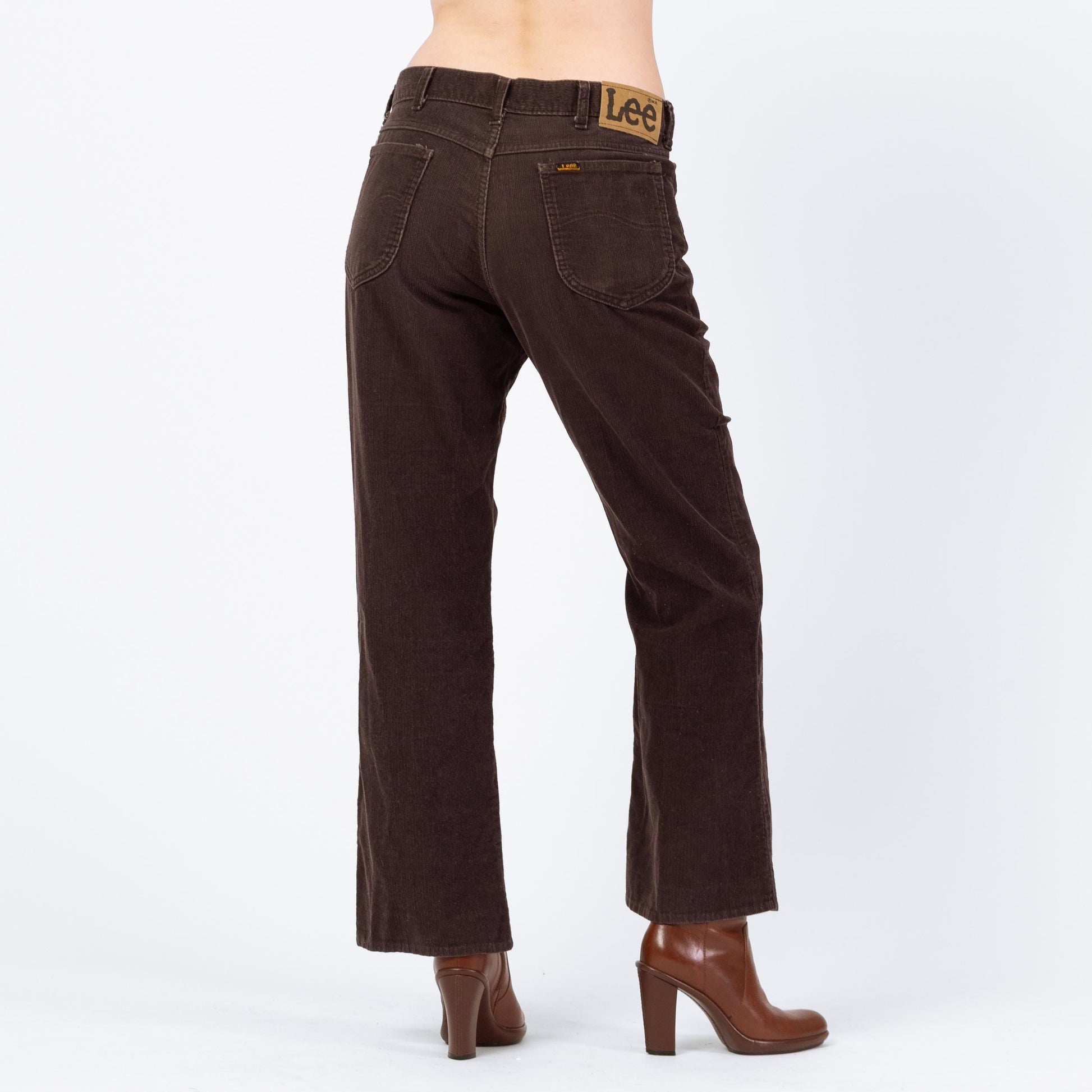 Vintage 70s Lee Riders Brown Corduroy Flares - 33x28 | Unisex Union Made Mid High Rise Bootcut Pants