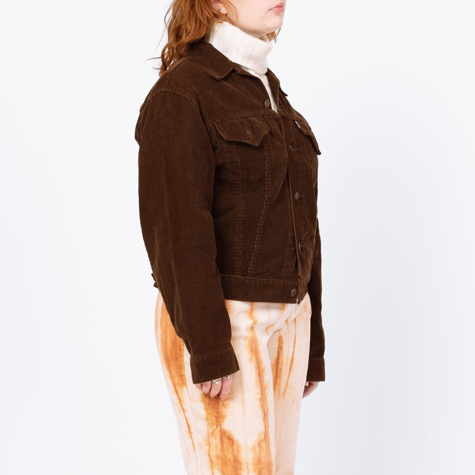 Vintage 70s Levi's Brown Corduroy Two-Pocket Jacket - Size 42 | Made In USA Unisex Trucker Jacket