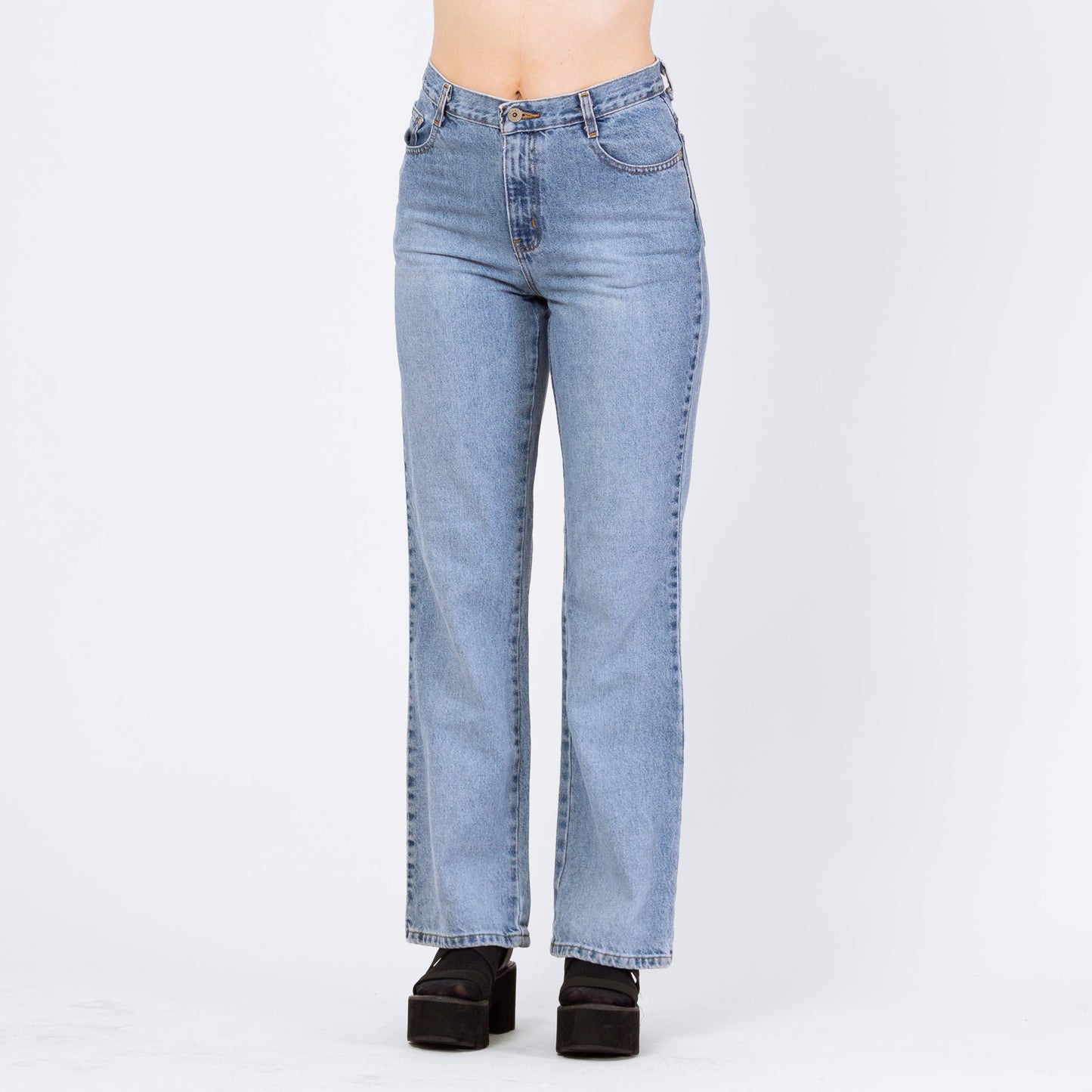 Vintage 90s Mid Rise Bootcut Jeans - Small, Size 6 | Light Wash Denim Mom Jeans