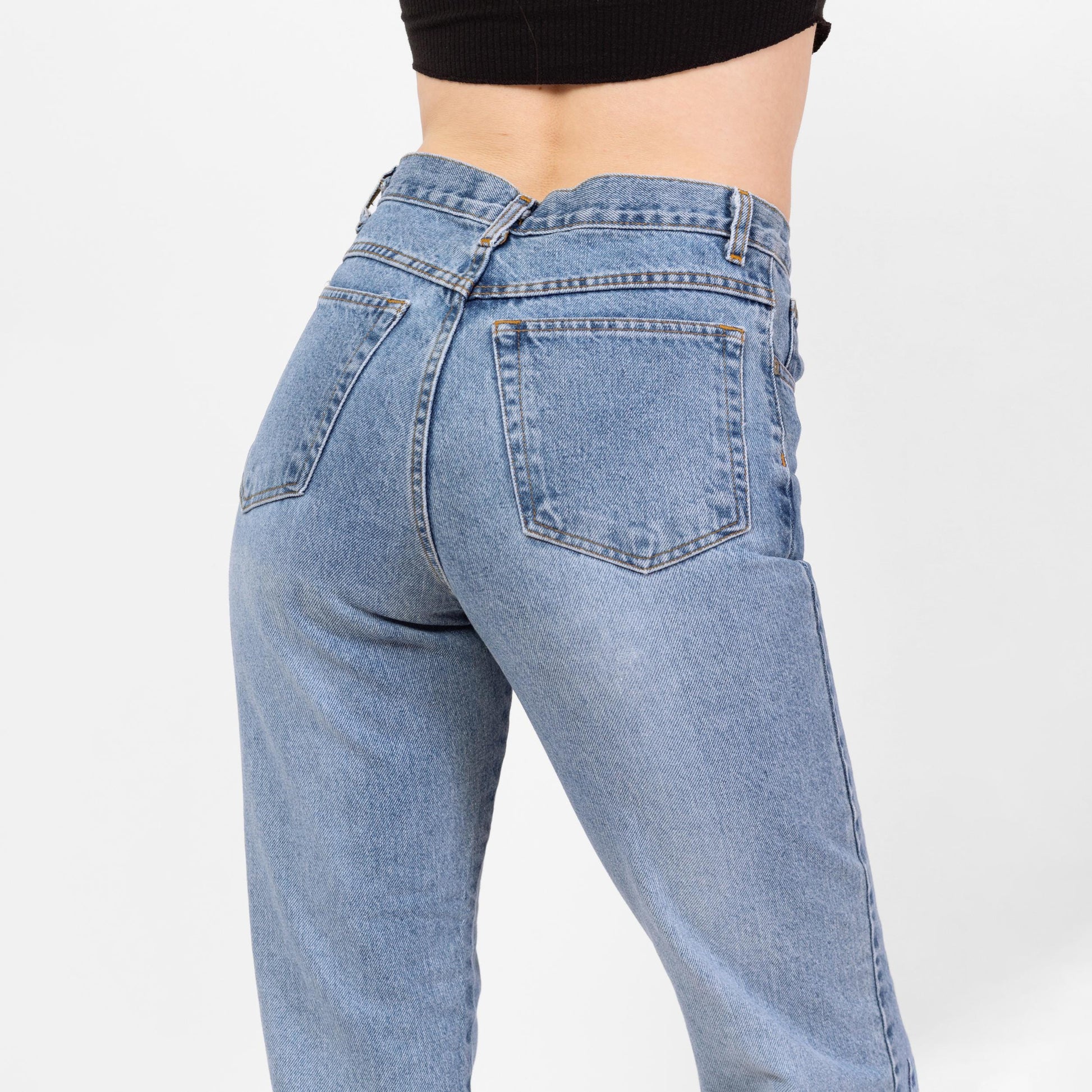 Vintage 90s Mid Rise Bootcut Jeans - Small, Size 6 | Light Wash Denim Mom Jeans