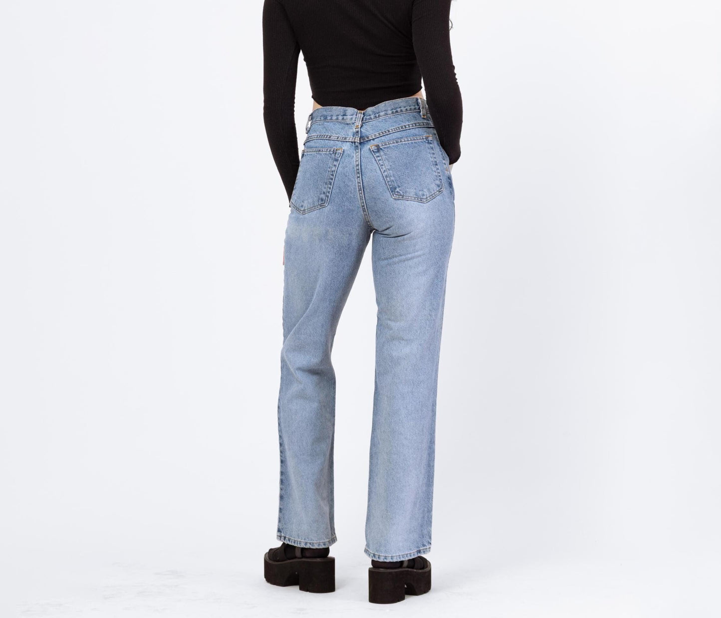 Vintage 90s Mid Rise Bootcut Jeans - Small, Size 6 | Light Wash Denim Mom Jeans