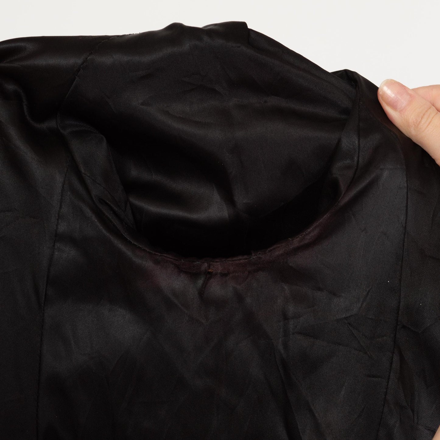 Vintage 60s Mod Black Crushed Velvet Swing Coat - Medium | Retro Double Breasted Plush Faux Fur Collared Jacket