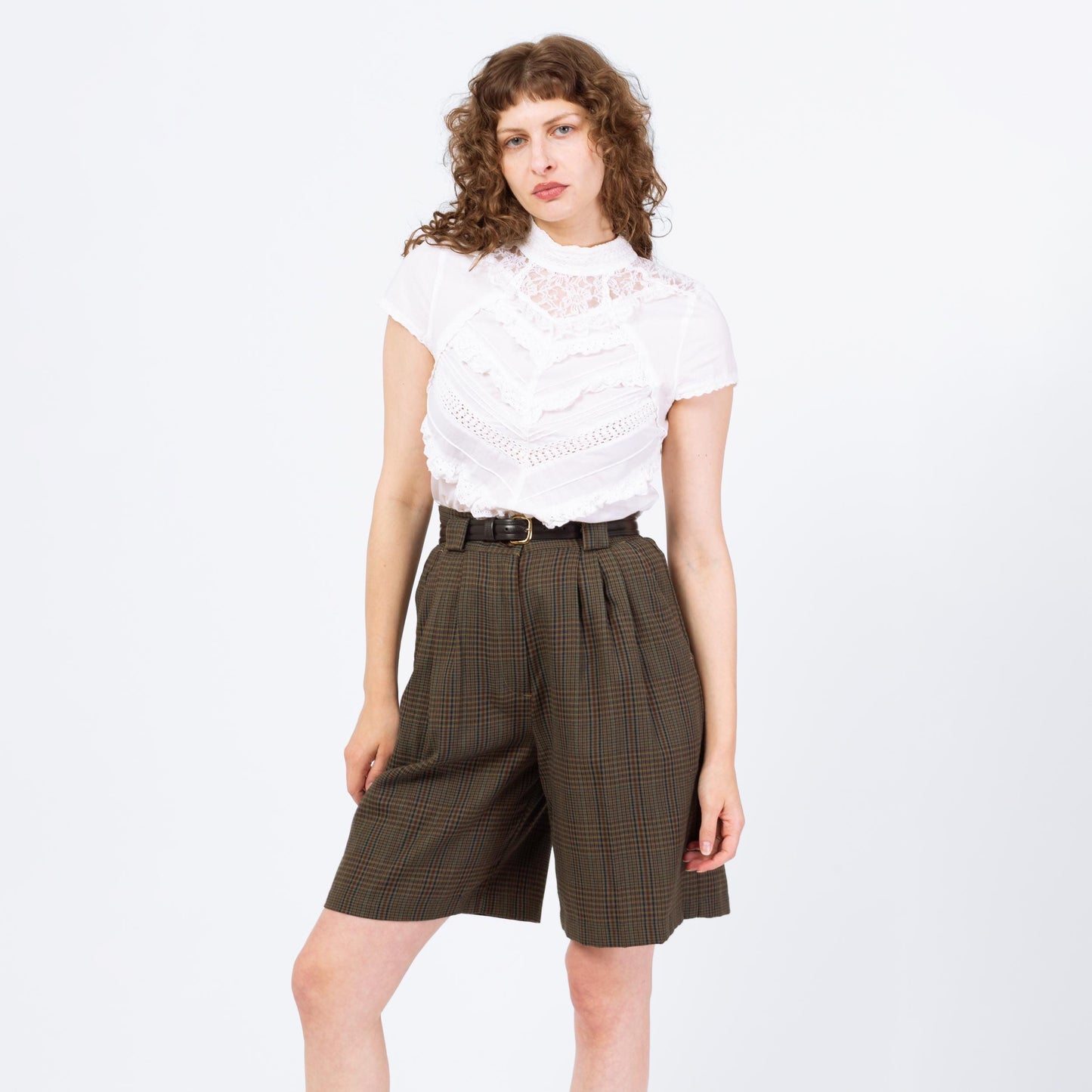 Vintage Y2K Does Victorian White Lace Trim Blouse - Medium