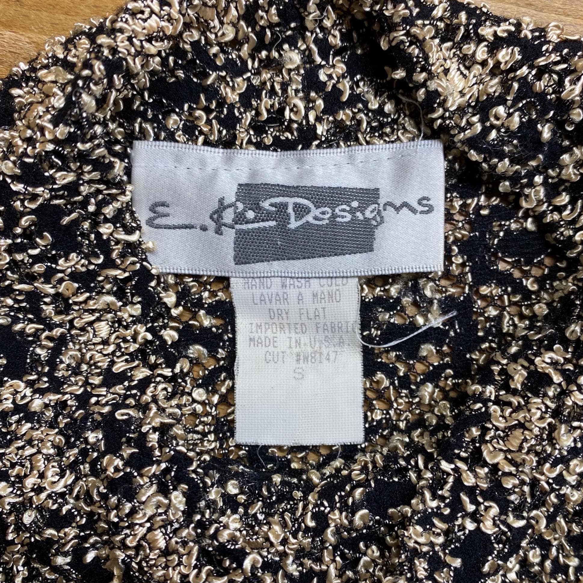 Vintage 90s Two Tone Boucle Knit Tank Top - Small | Minimalist Stretchy Open Weave Sleeveless Mockneck Shirt