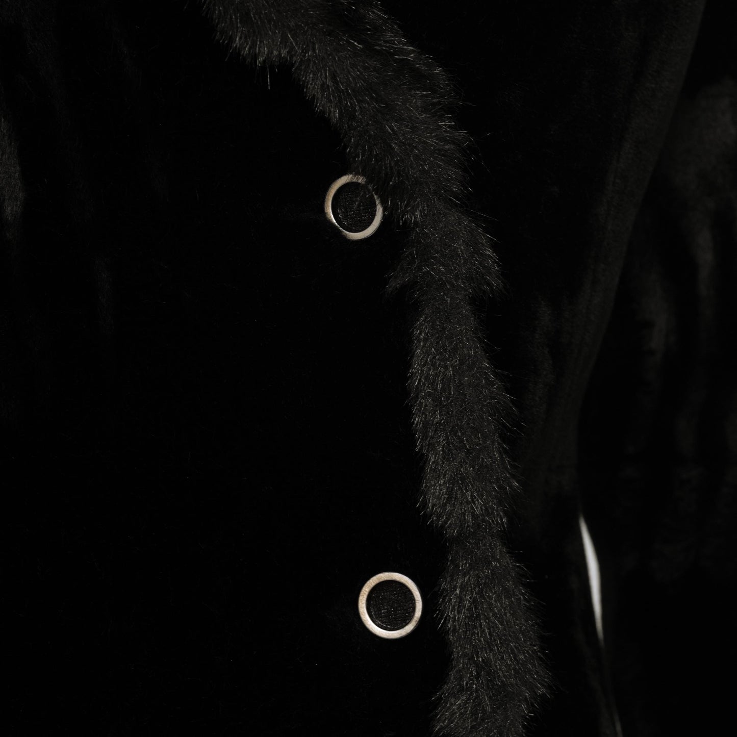 Vintage 70s Faux Fur Princess Coat - Small to Medium | Two Tone Black & Brown Glam Plush Winter Teddy Jacket