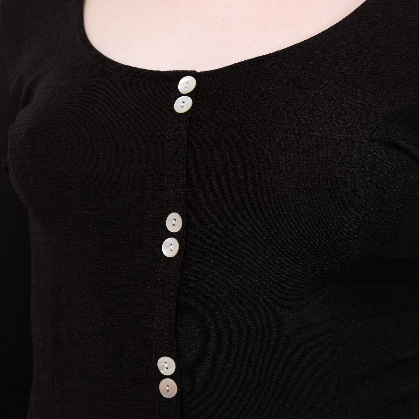 Vintage 90s Slinky Black Long Sleeve Maxi Dress - Large | Minimalist Button Front Witchy Goth Grunge Dress