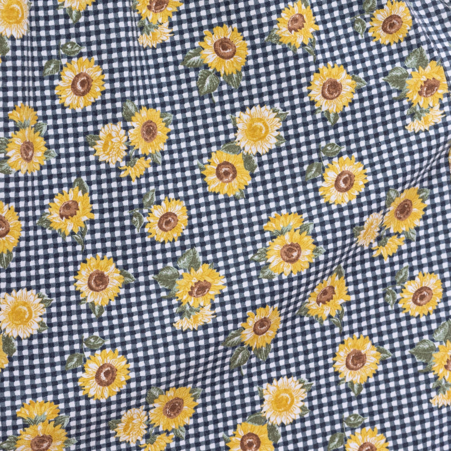 Vintage 90s Sunflower Floral & Chambray Maxi Dress - Medium | Denim Bodice Gingham Boho Grunge Pocket Sundress