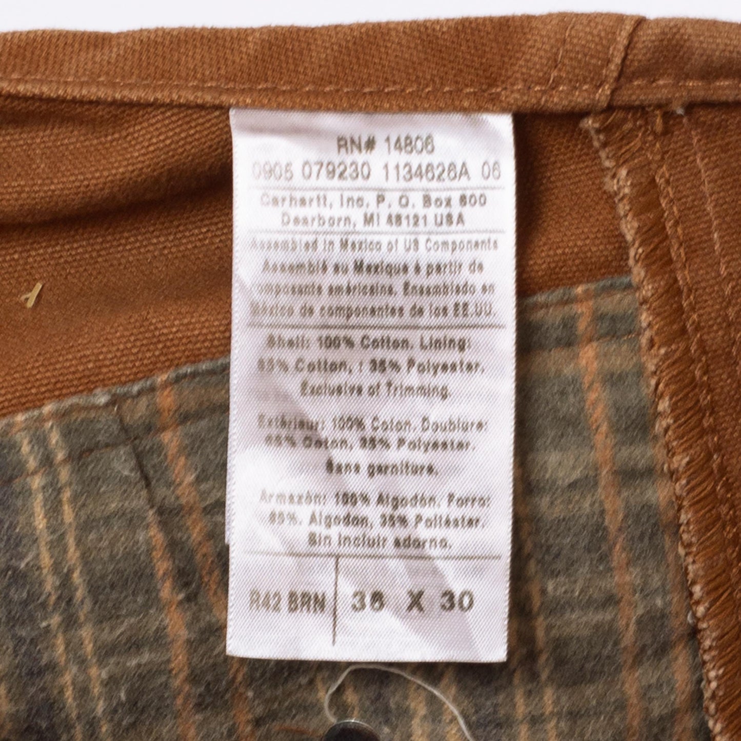 Vintage Carhartt Brown Canvas Flannel Lined Overalls - 38x30 | Unisex Y2K Workwear Jumpsuit