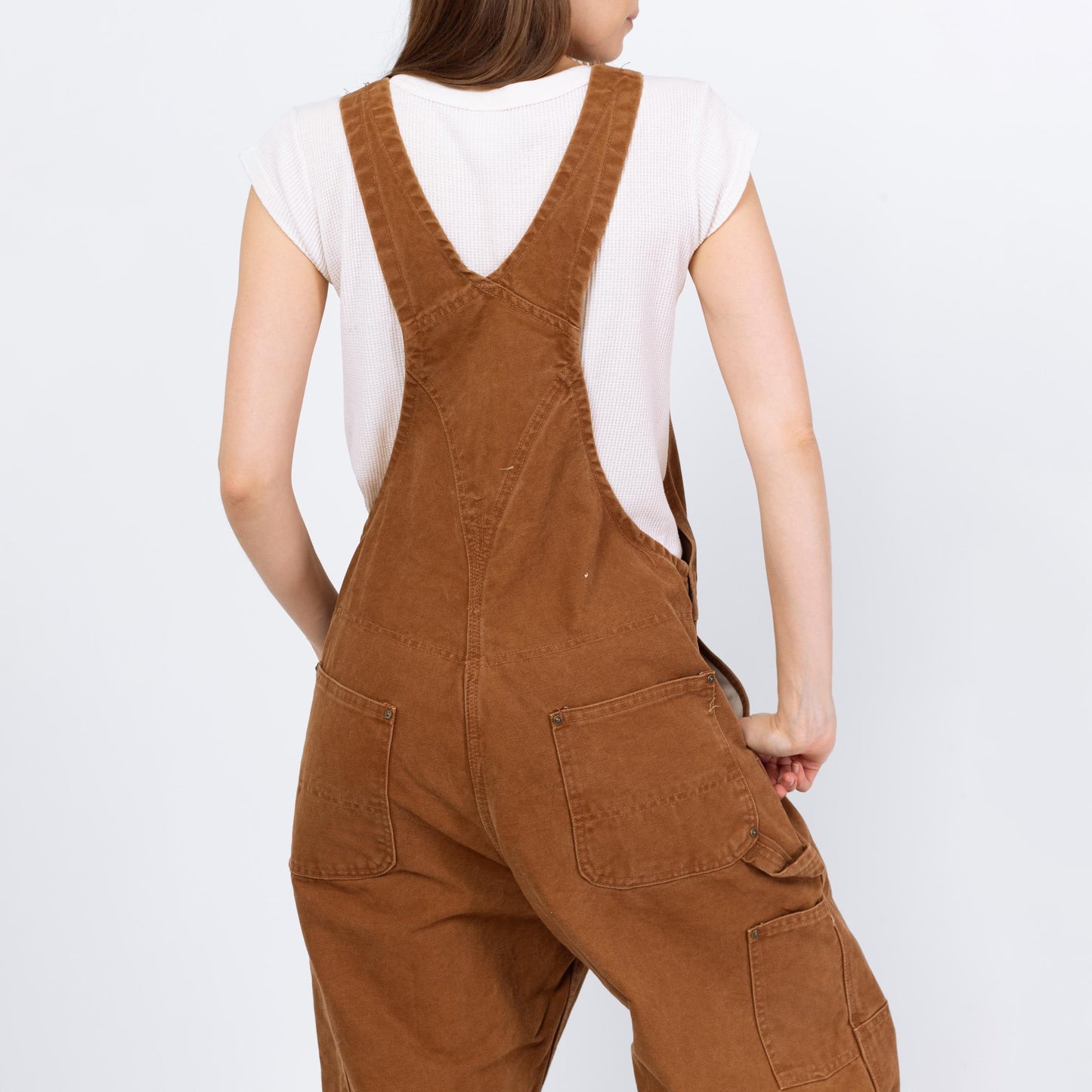 Vintage Carhartt Brown Canvas Flannel Lined Overalls - 38x30 | Unisex Y2K Workwear Jumpsuit