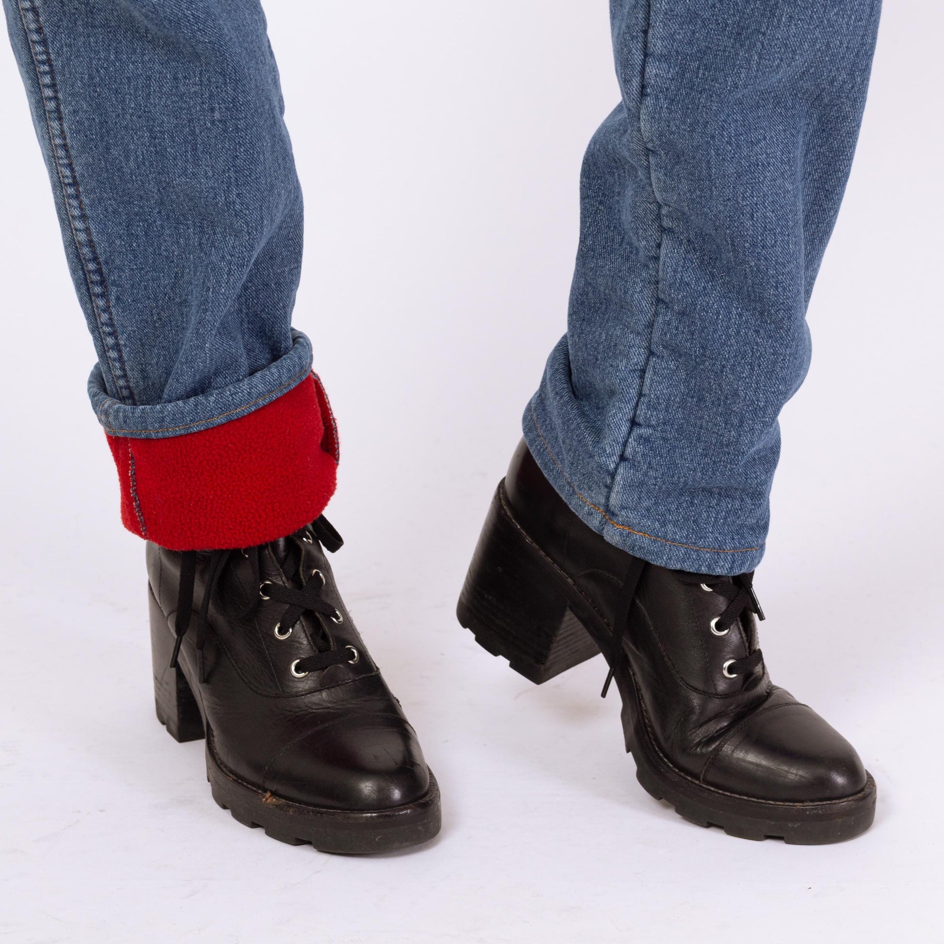 Vintage 90s LL Bean Fleece Lined High Waisted Jeans - Small, 27" Waist | Medium Wash Denim Tapered Leg Mom Jeans