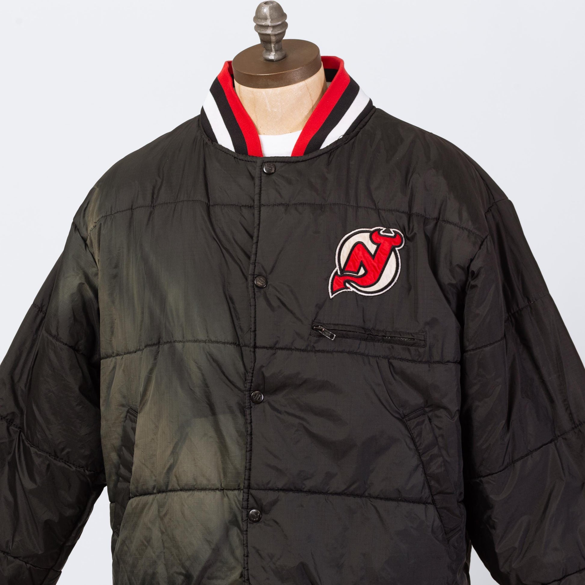 Vintage 90s New Jersey Devils Reversible Pro Player Jacket - Extra Large | Oversize NHL Hockey Hooded Puffy Winter Coat