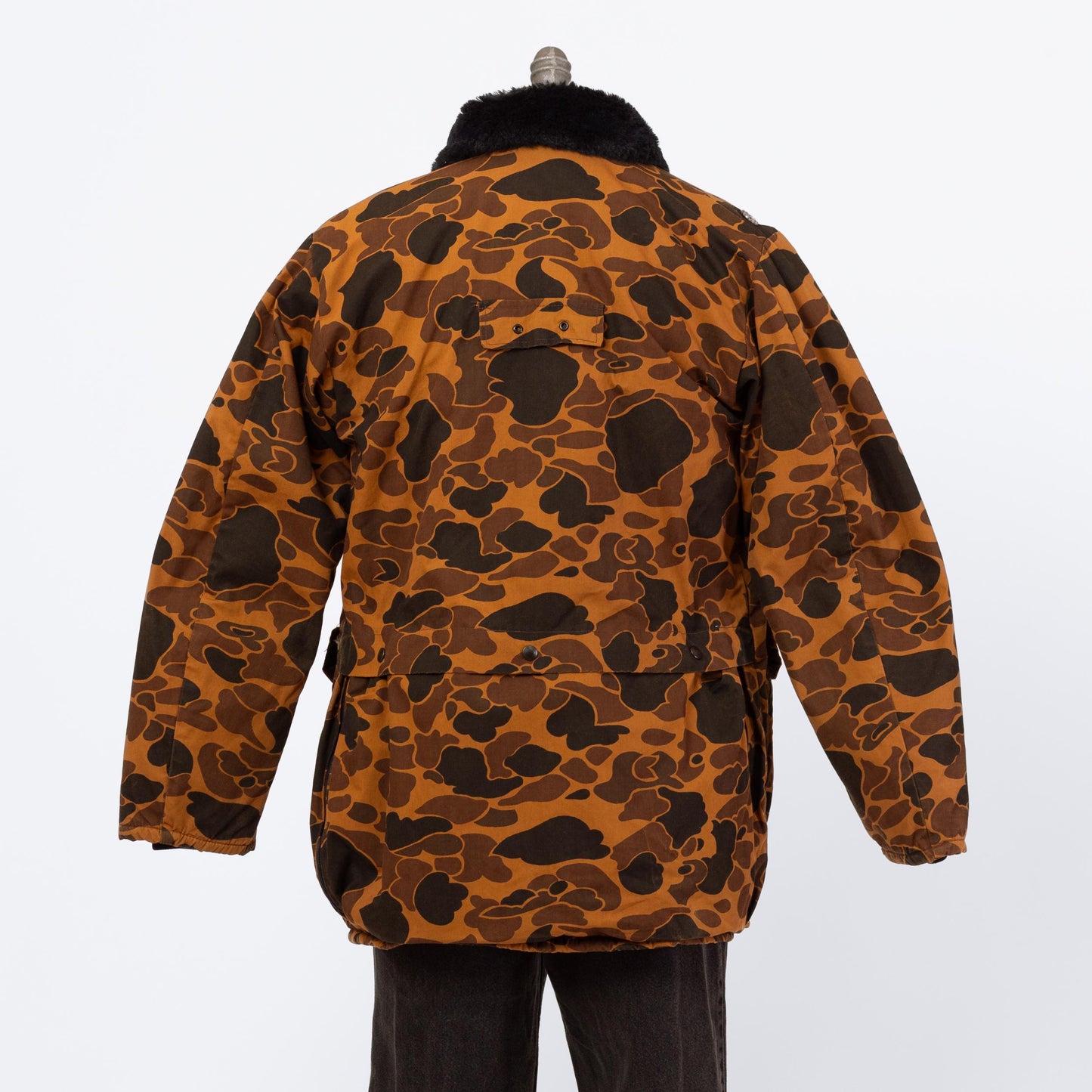 Vintage 80s Camo Duck Hunting Jacket - Medium Tall | Zip Up Utility Field Coat Winter Parka