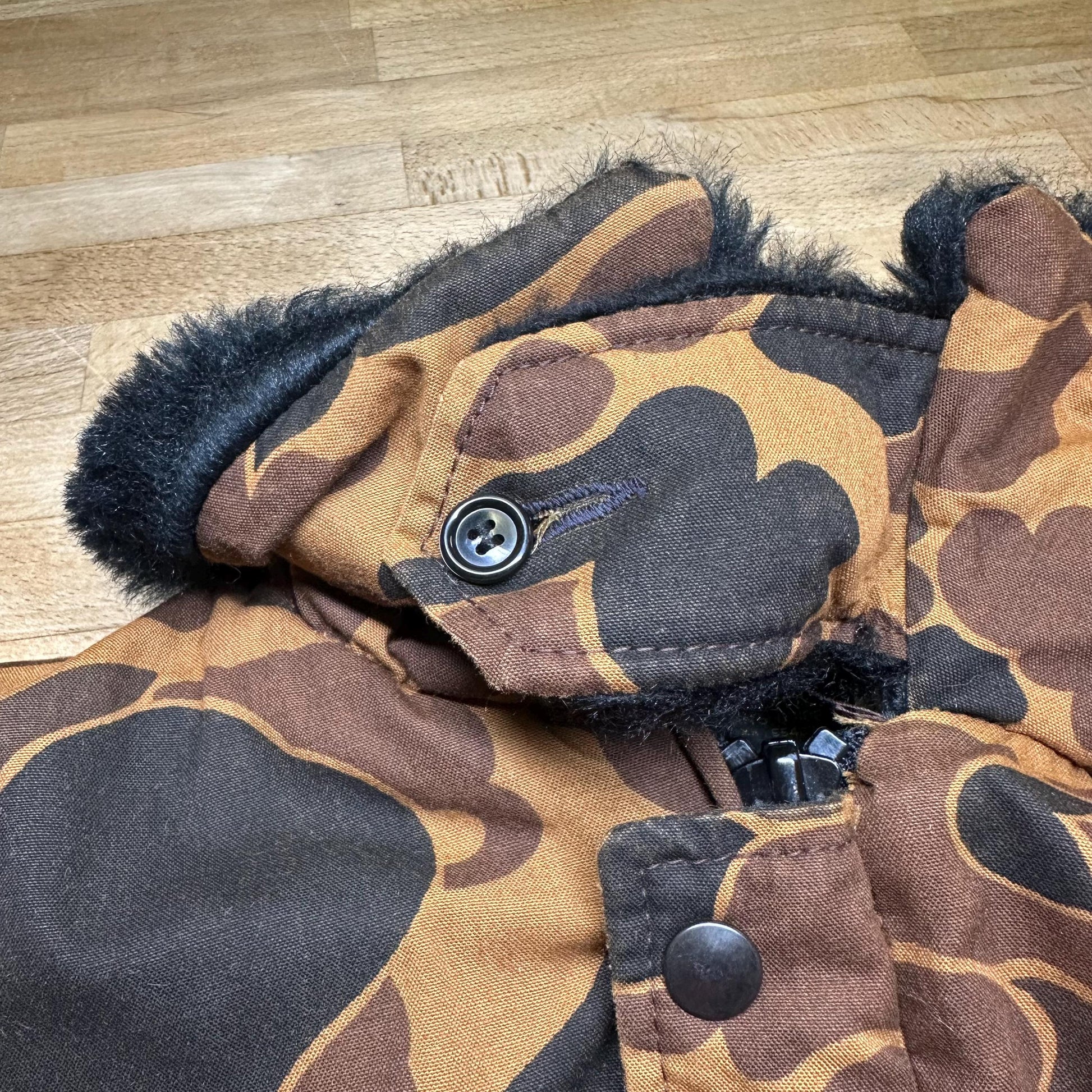 Vintage 80s Camo Duck Hunting Jacket - Medium Tall | Zip Up Utility Field Coat Winter Parka