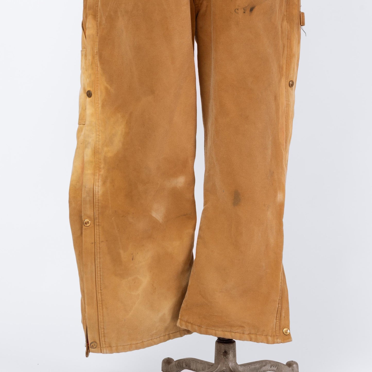 Vintage 80s Carhartt 100 Years Tan Insulated Coveralls - 46 Short | 1989 Distressed Union Made In USA Canvas Quilt Lined Workwear Jumpsuit