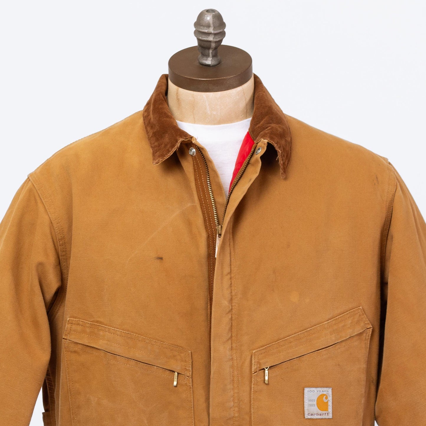 Vintage 80s Carhartt 100 Years Tan Insulated Coveralls - 46 Short | 1989 Distressed Union Made In USA Canvas Quilt Lined Workwear Jumpsuit