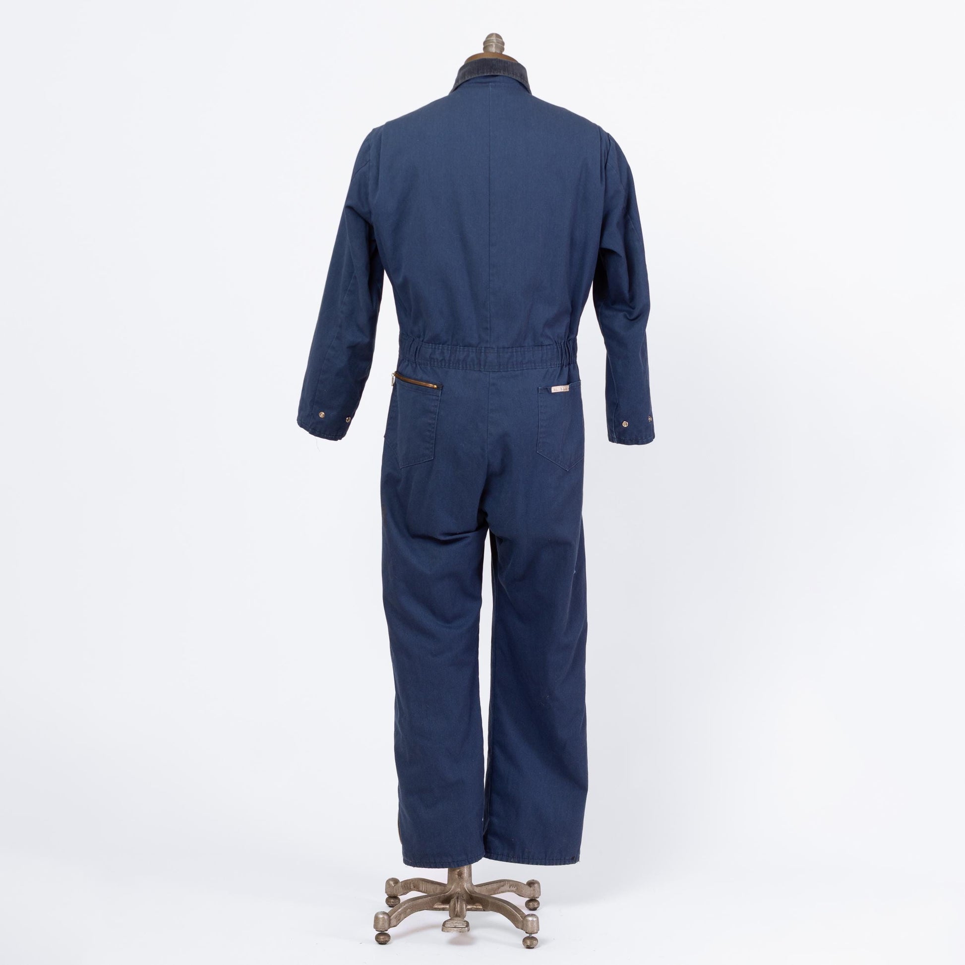 Vintage 80s Walls Blizzard Pruf Navy Blue Insulated Coveralls - Large | Quilt Lined Workwear Zip Front Winter Ski Jumpsuit