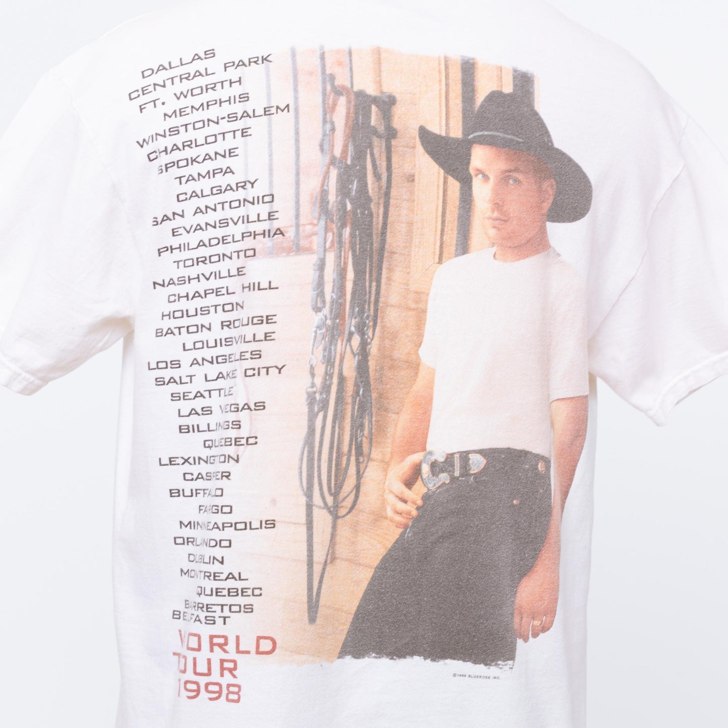 Vintage 1998 Garth Brooks Sevens Tour T Shirt - Large | 90s Country Music White Graphic Tee
